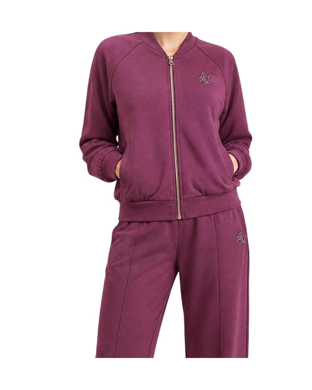 Liu Jo Purple Full-Zip Sweatshirt