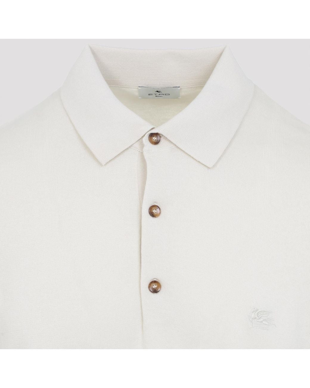 Etro White Short-Sleesleeved Polo Shirt for men