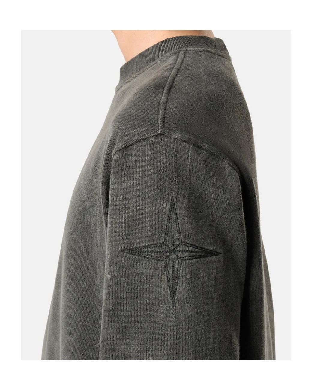 Stone Island Gray Oversized-Fit Crewneck Sweatshirt for men
