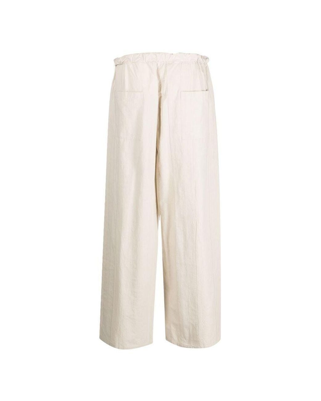 Christopher Esber White Drawstring-Waist Straight-Leg Trousers