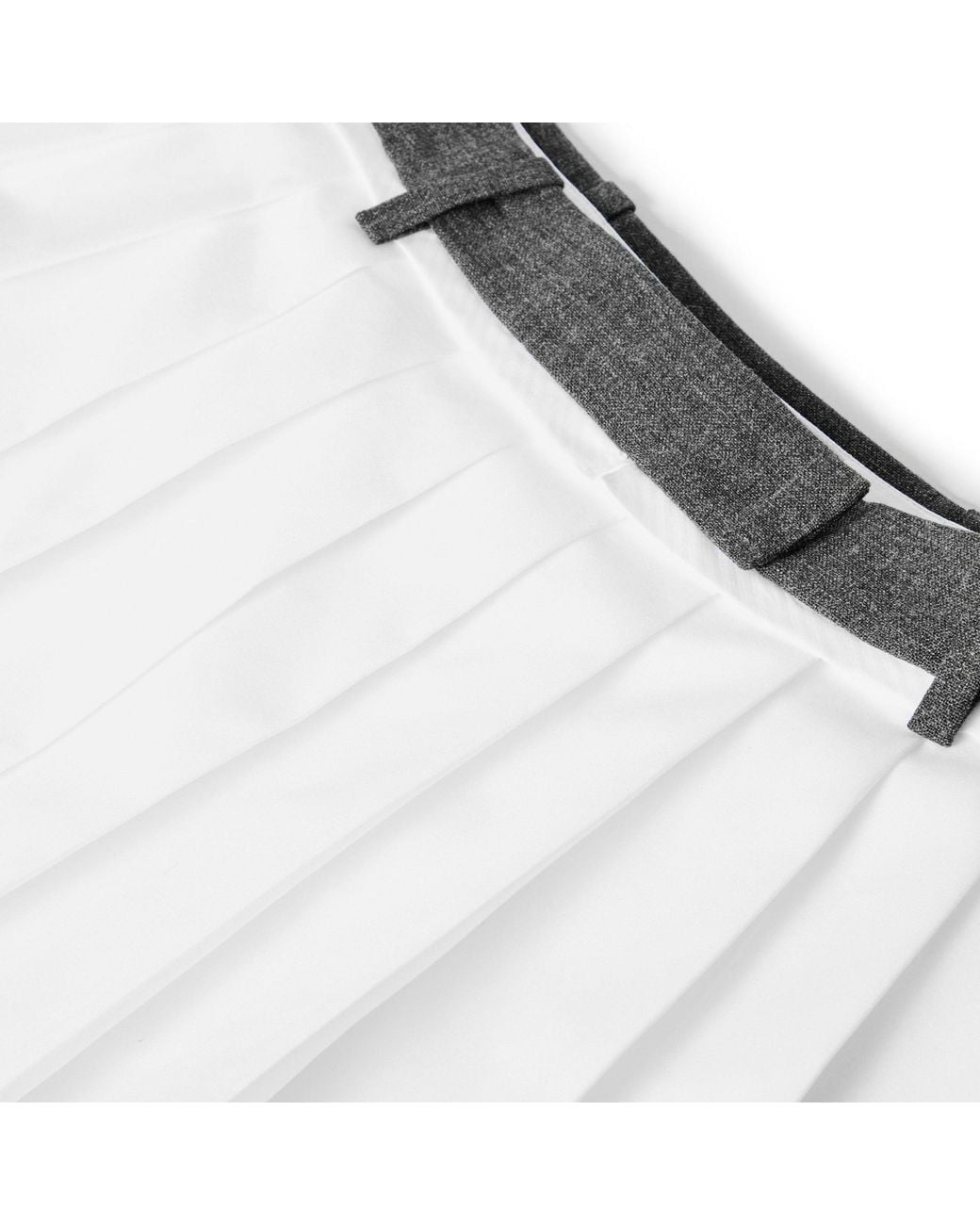 Prada White Midlength Pleated Skirt