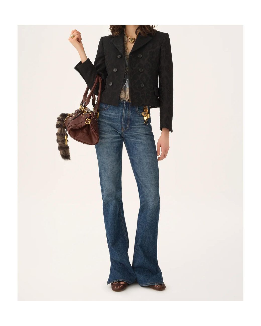Chloé Black Double-Breasted Fitted Jacket
