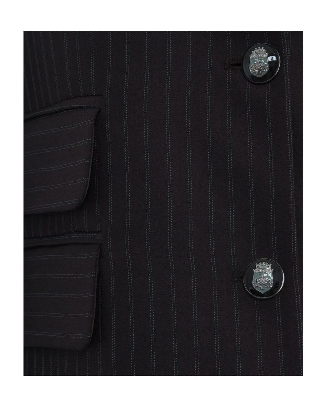 Elisabetta Franchi Black Striped Single-Breasted Jacket