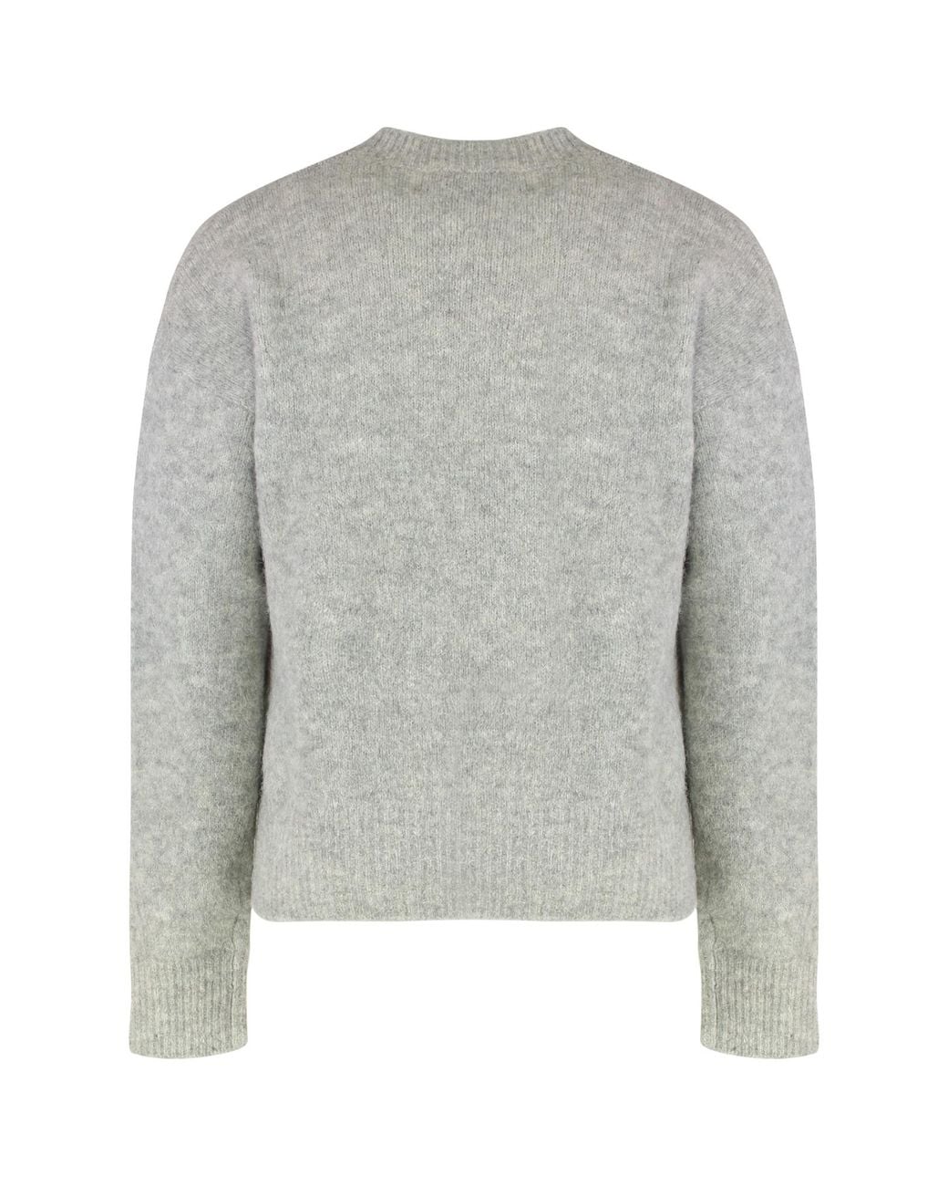 AMI Gray Embroidered Logo Alpaca Sweater for men