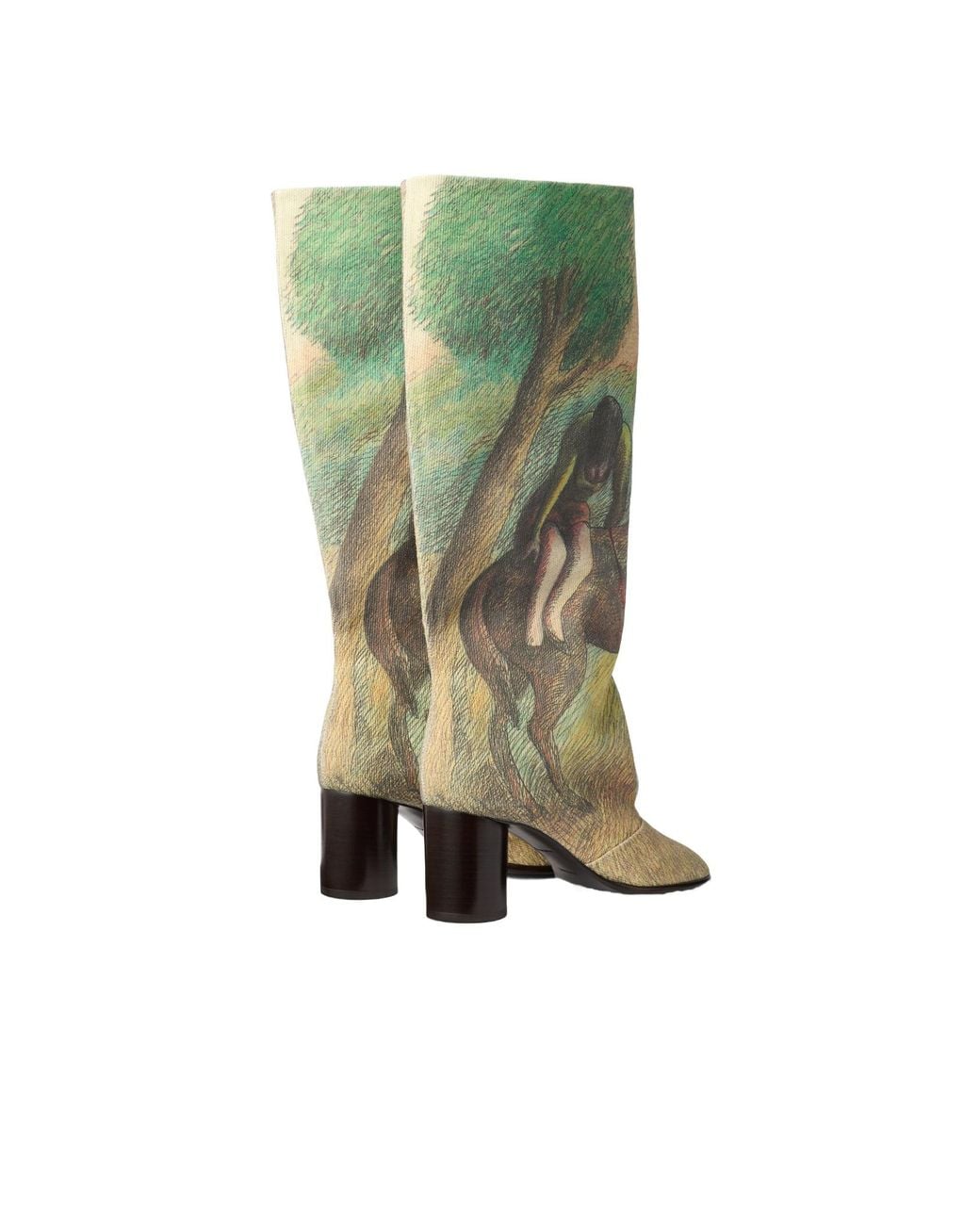 Lemaire Green En Arriere Crease Sleeve Boots