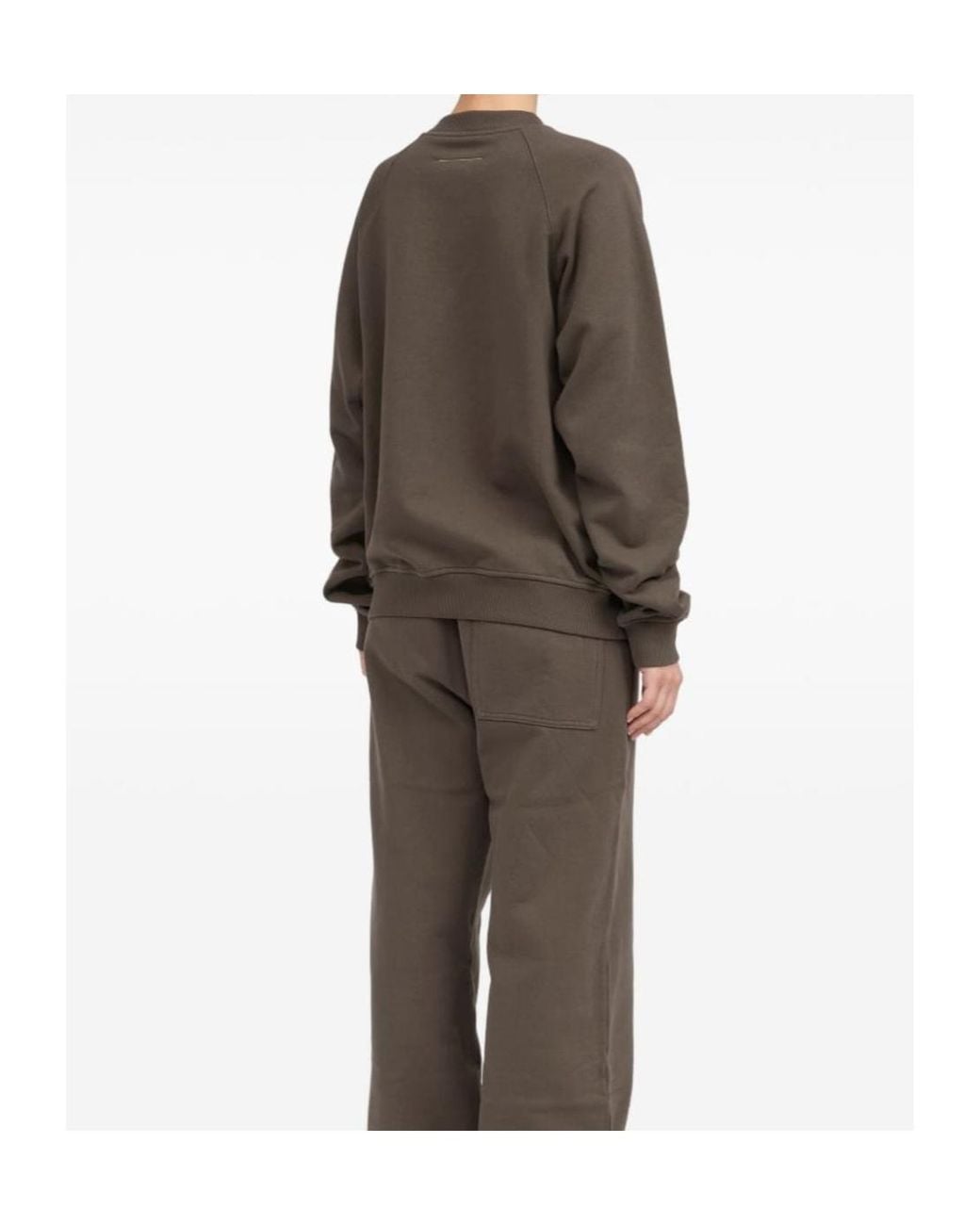 MM6 by Maison Margiela Gray Trompe L'Oeil Numeric-Print Crewneck Sweatshirt