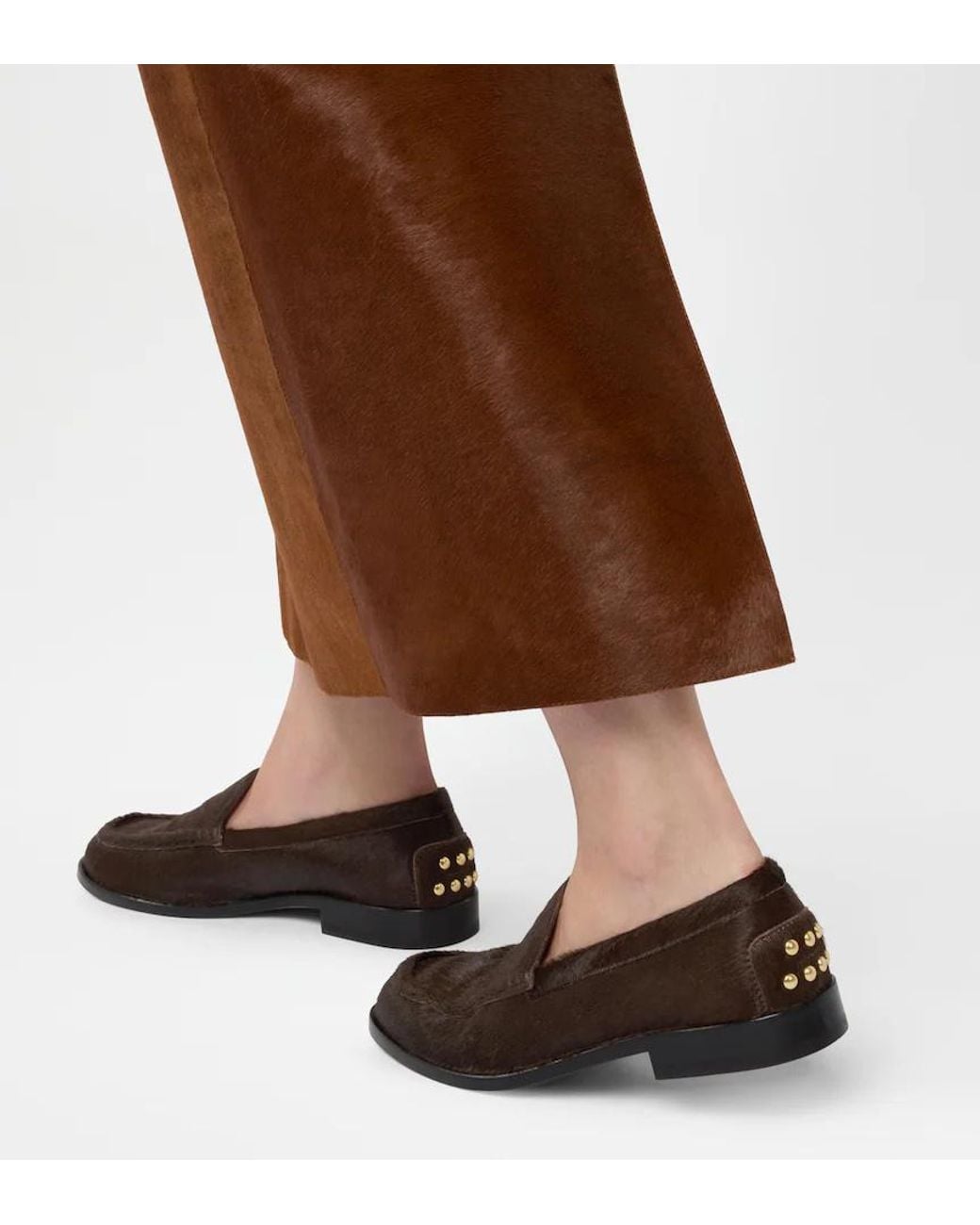 Tod's Brown Metal Dots Loafers