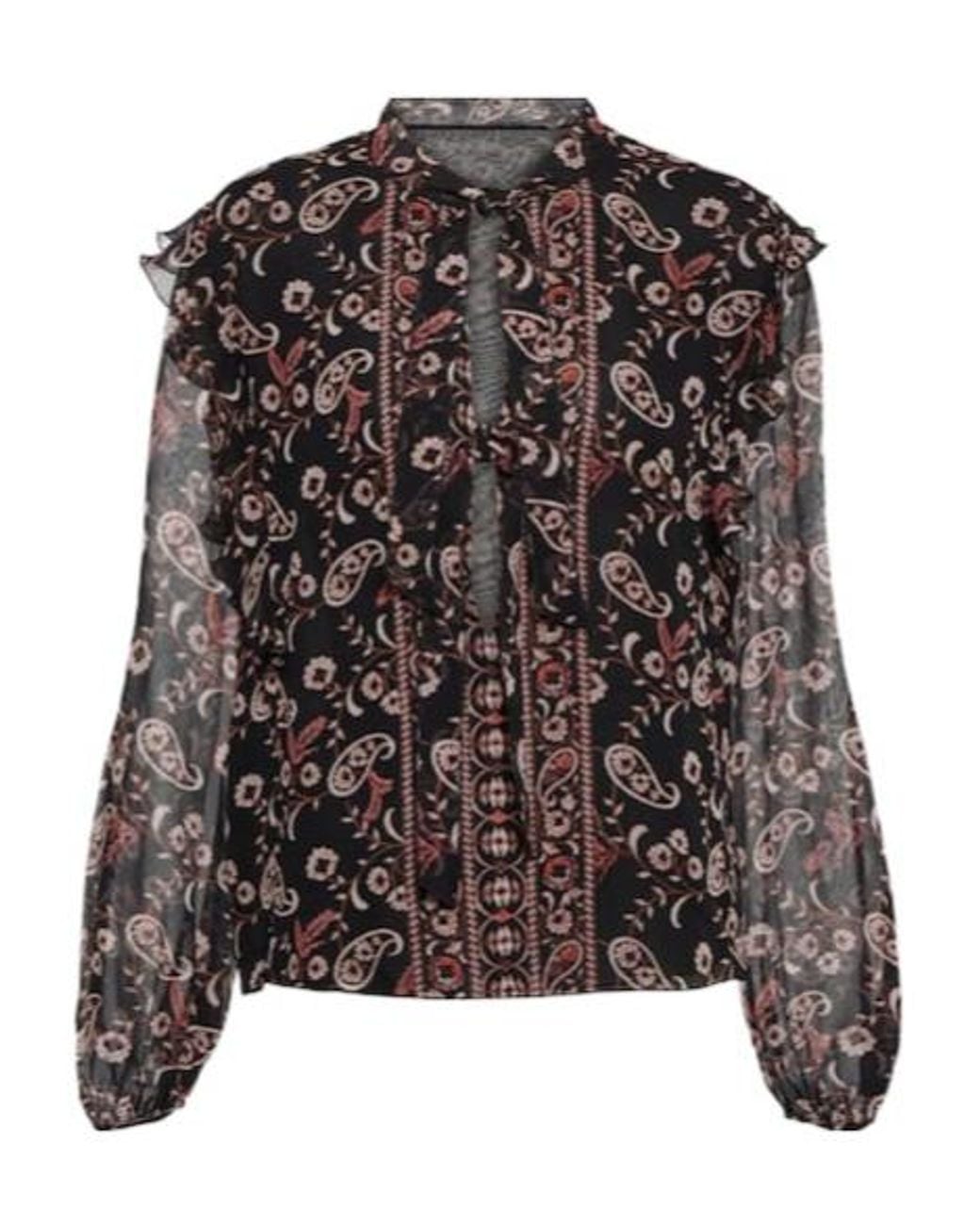 Giambattista Valli Brown Printed Silk Blouse