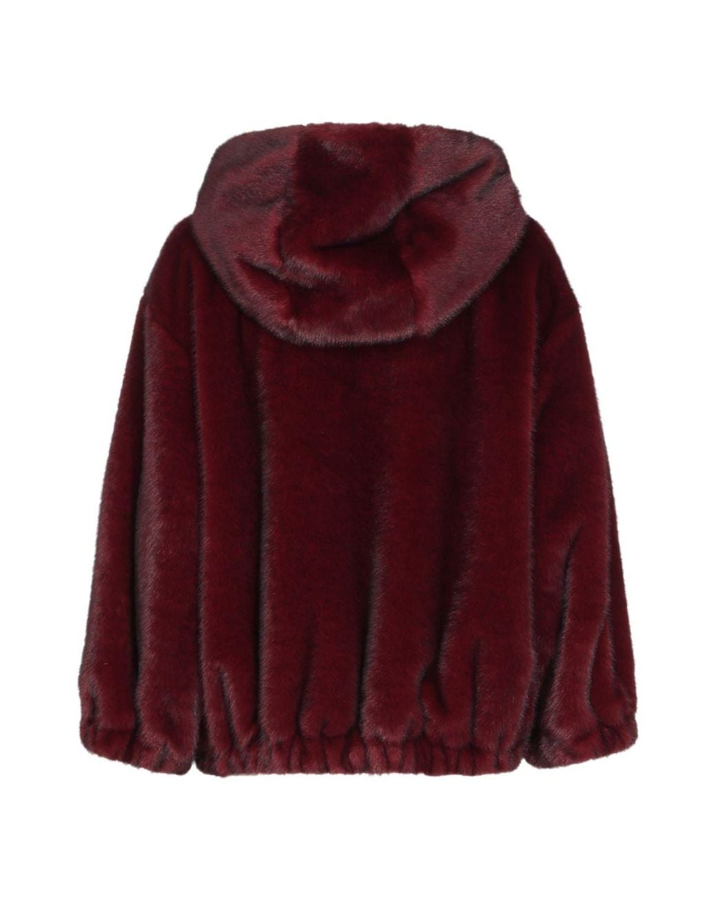 Antonelli Purple Hooded Faux Fur Coat