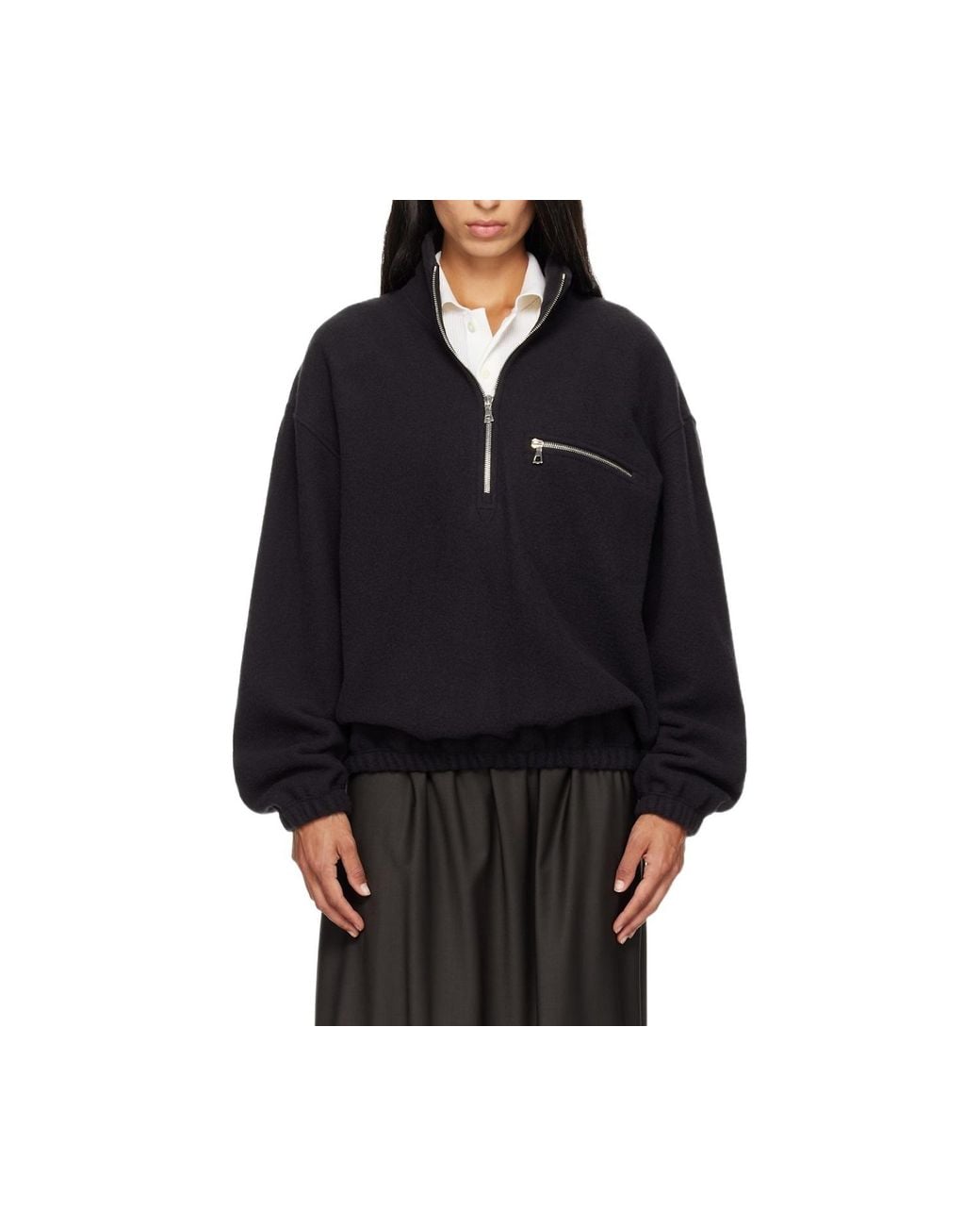 Rier Black Fleece Sweatshirt