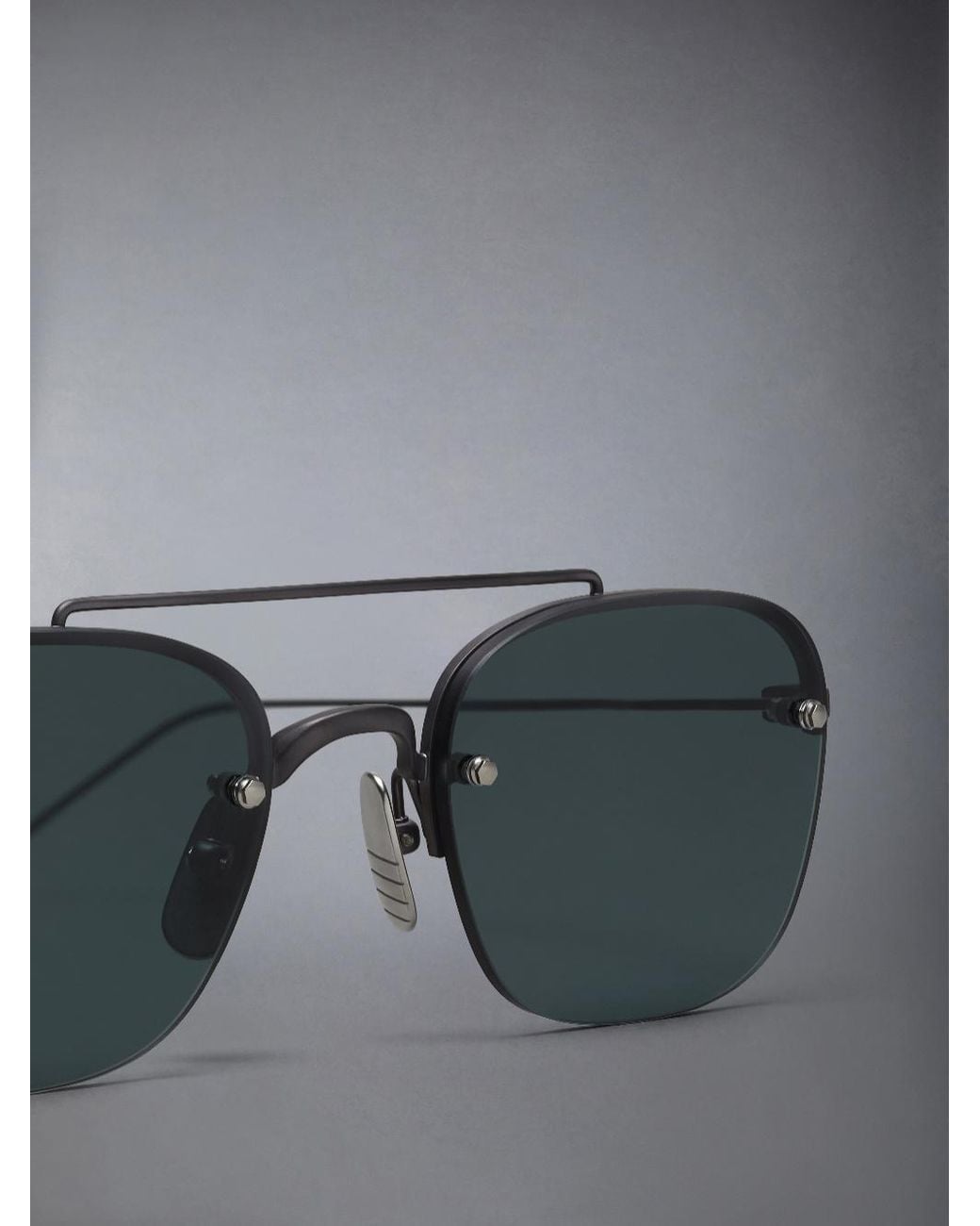 Thom Browne Multicolor Eyewear Semi Rimless Pilot Sunglasses for men