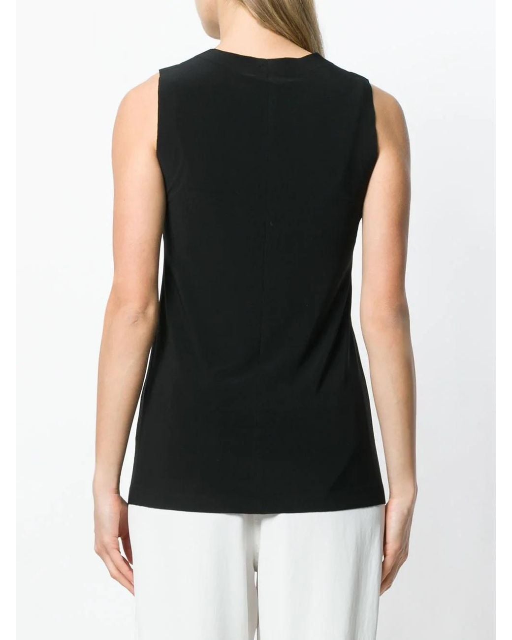 Norma Kamali Black Crewneck Sleeveless Tank Top