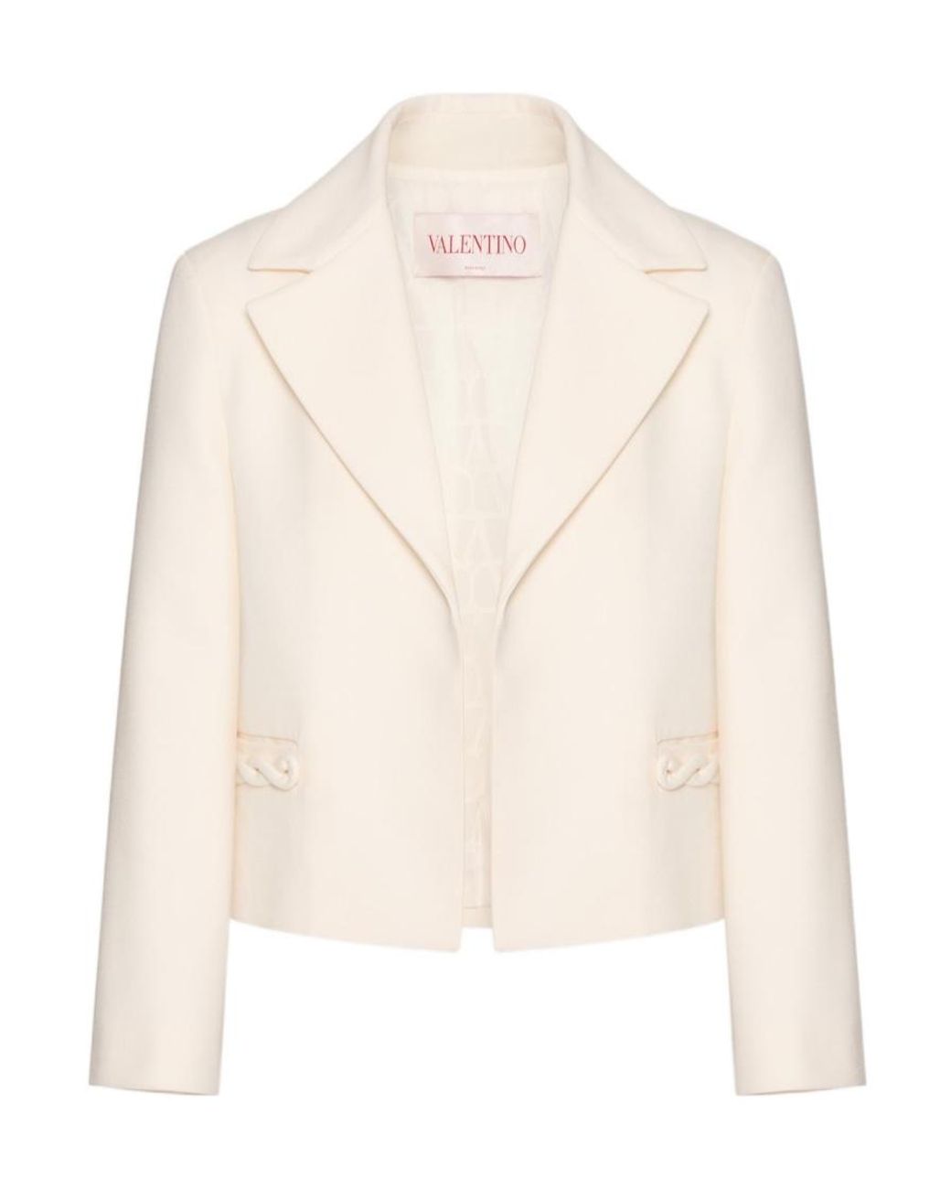 Valentino Natural Single-Breasted Virgin Wool-Silk Coat