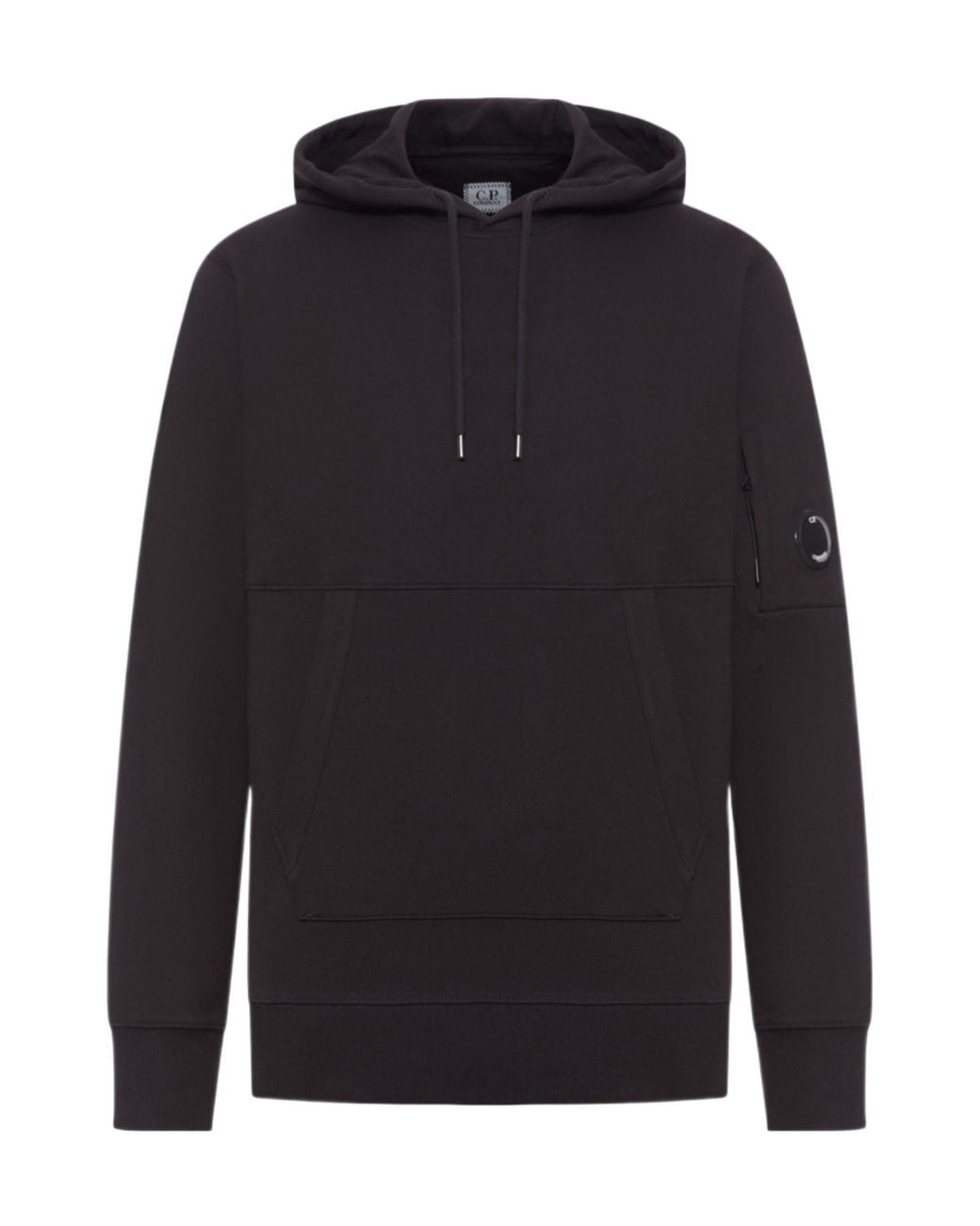 C P Company Blue Logo-Print Drawstring Hoodie for men
