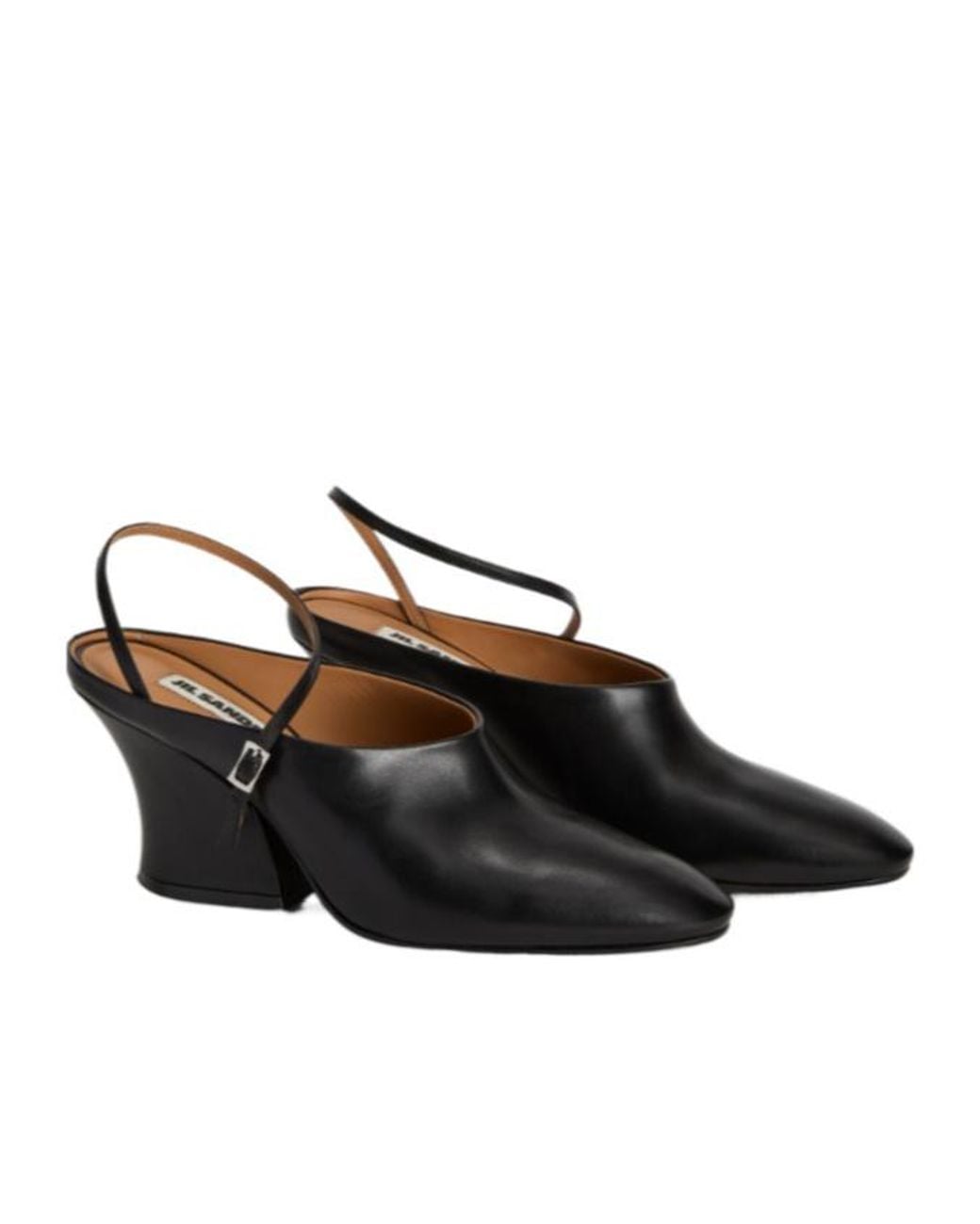 Jil Sander Black Leather Mules