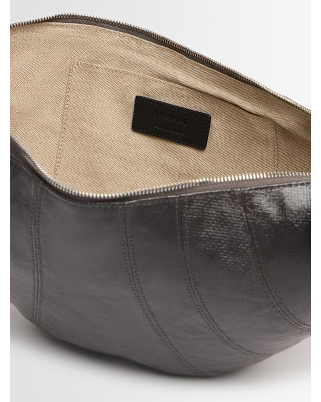 Lemaire Gray Medium Croissant Coated Cotton Bag