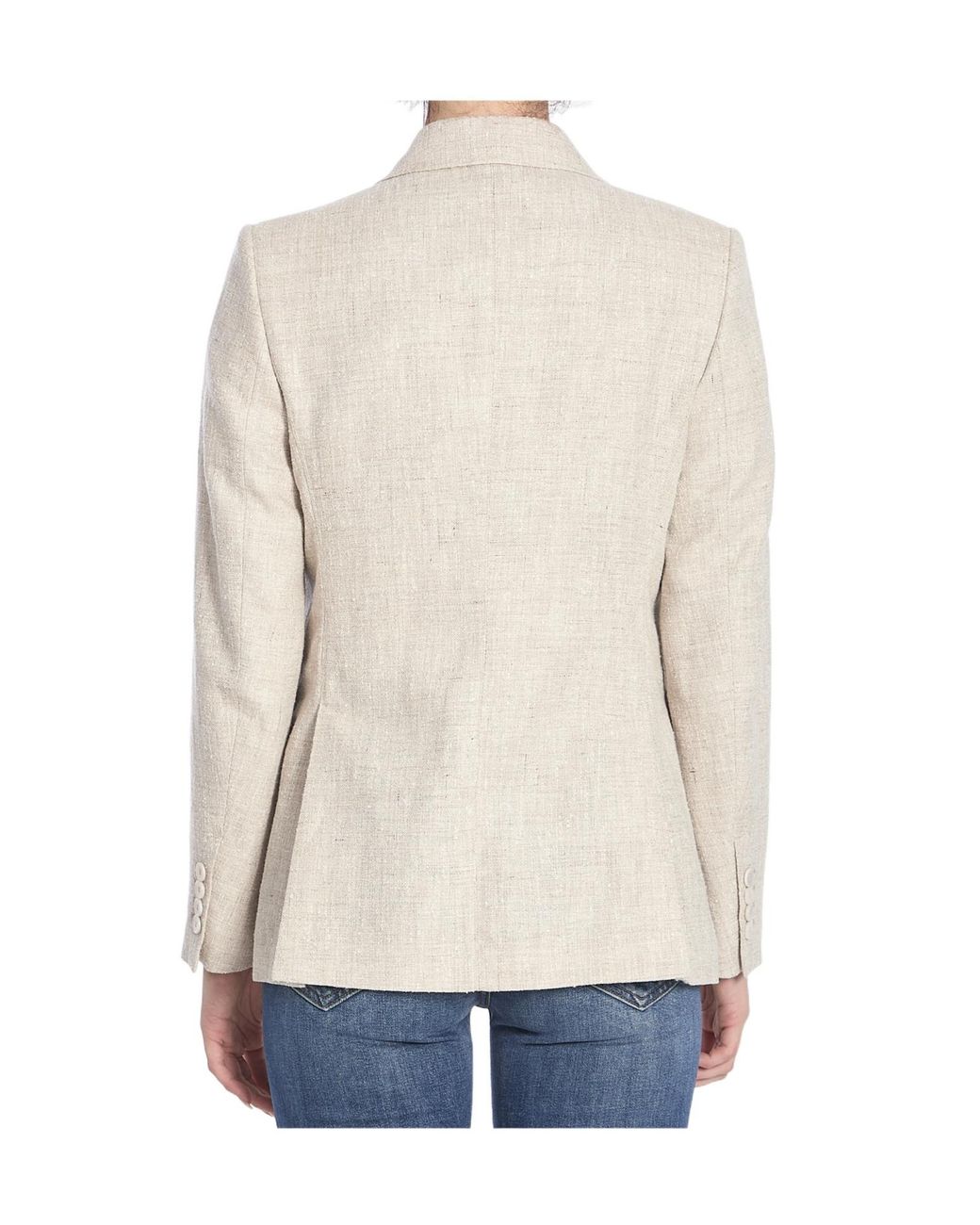 Max Mara Natural Targa Double-Breasted Long-Sleeved Jacket