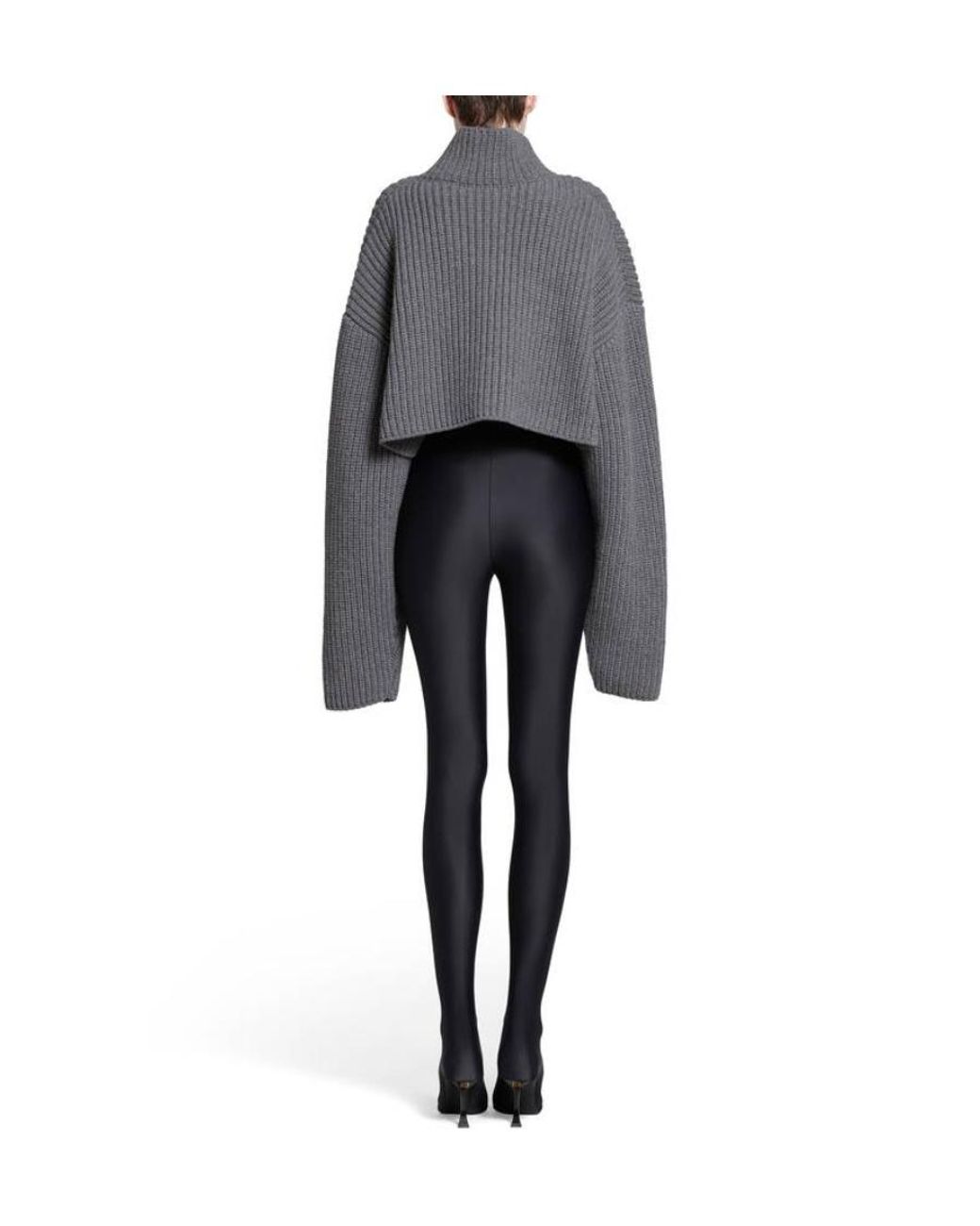 Balenciaga Gray Cropped Sweater for men