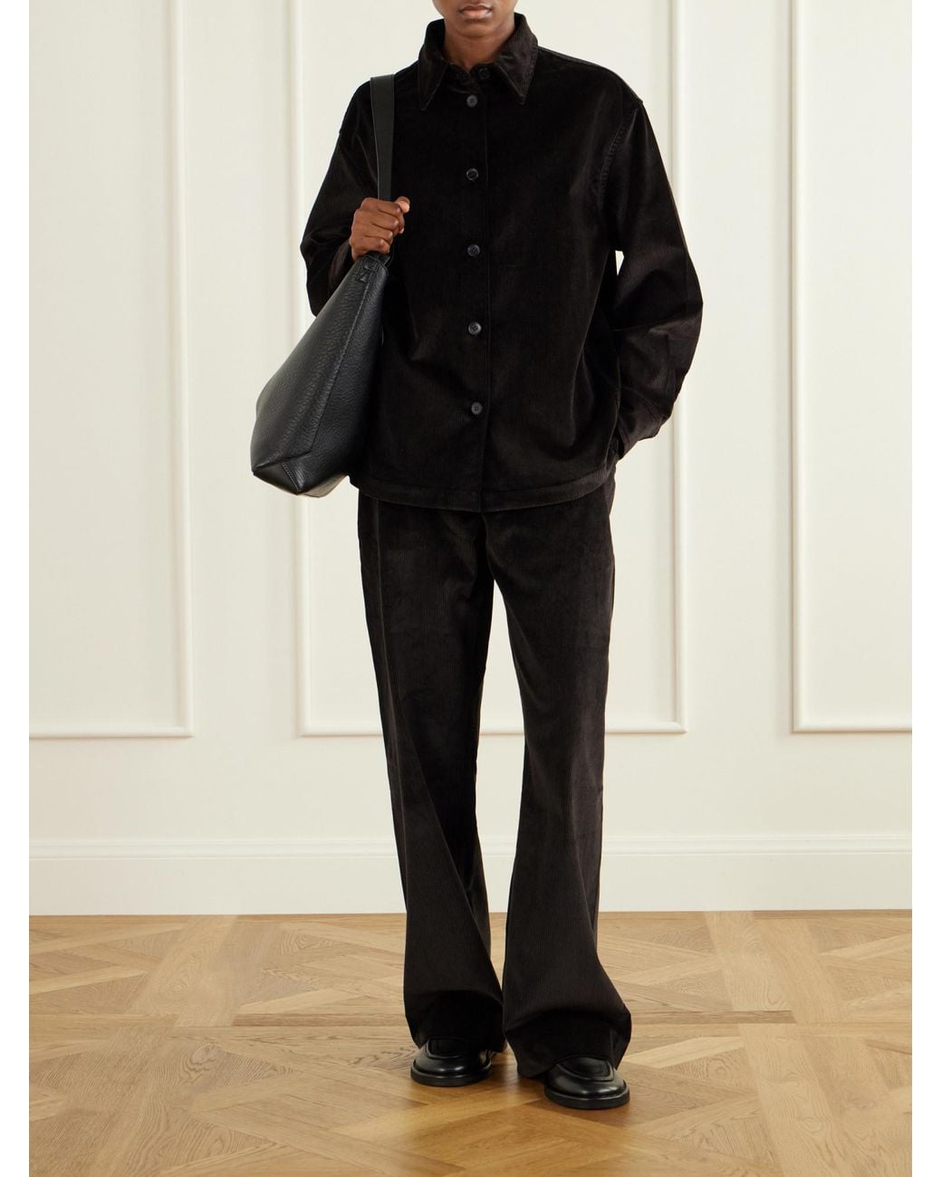 Studio Nicholson Black Santini Cotton-Corduroy Shirt