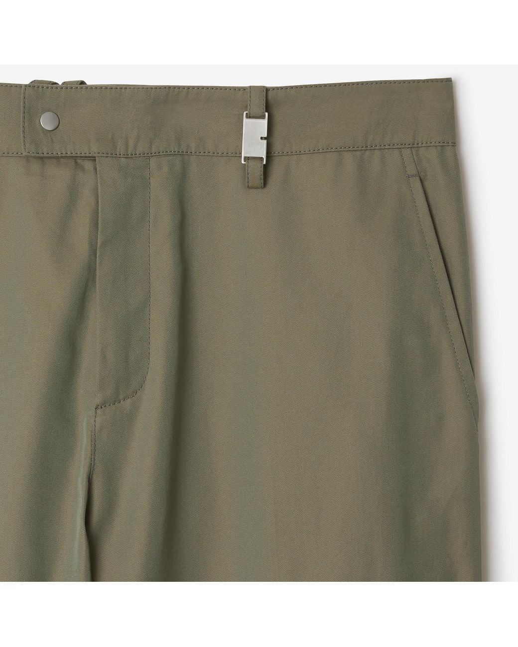 Burberry Green Mid Rise Straight-Leg Trousers for men