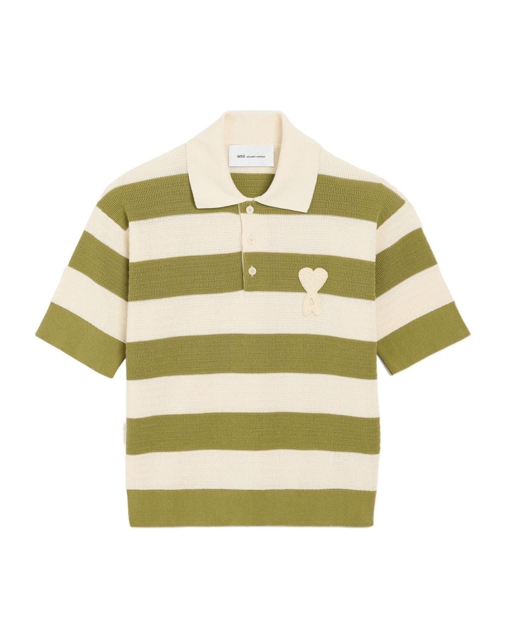 AMI Metallic Ami Ami De Coeur Short Sleeved Polo Shirt