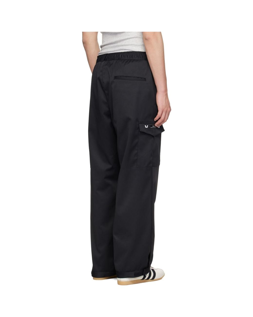 (w)taps Black Drawstring Cargo Pants for men