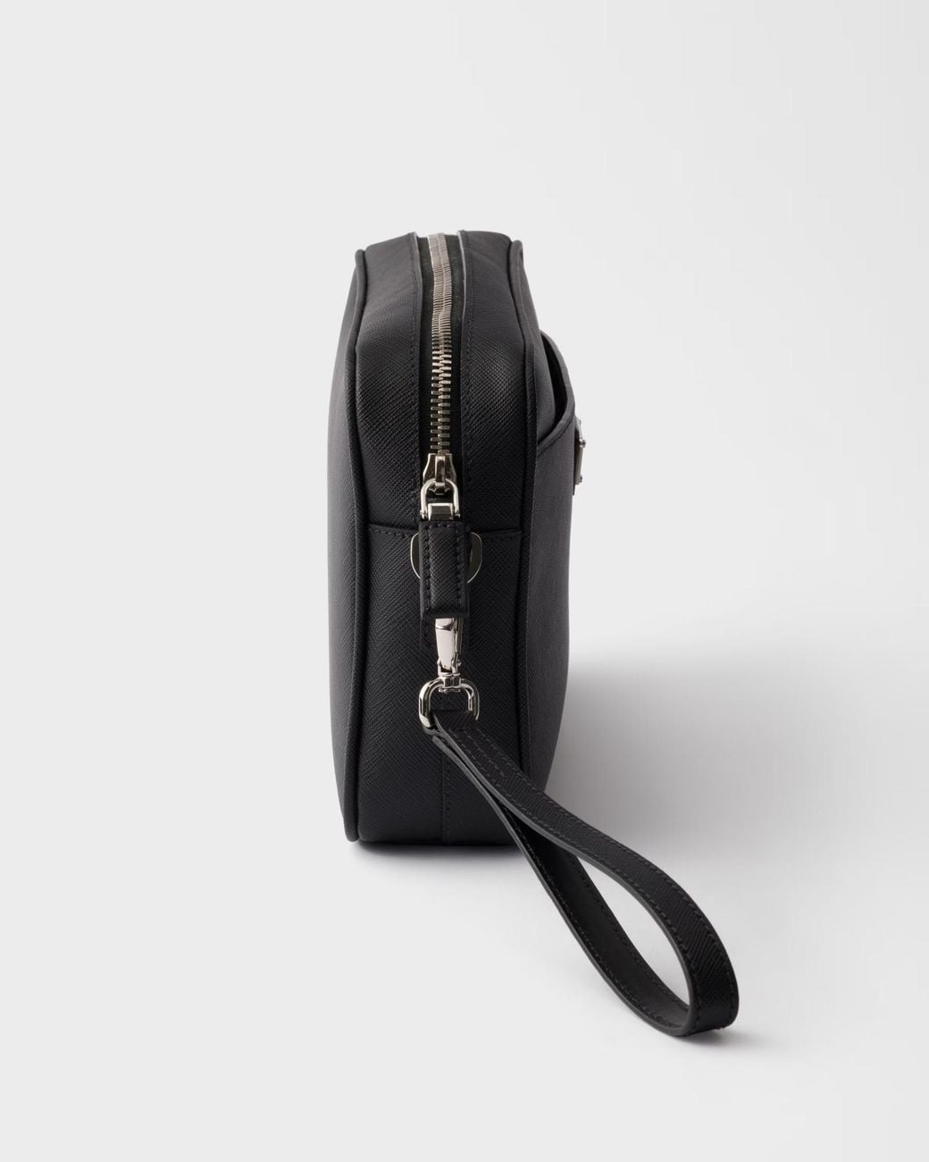 Prada Black Triangle-Logo Zipped Shoulder Bag for men