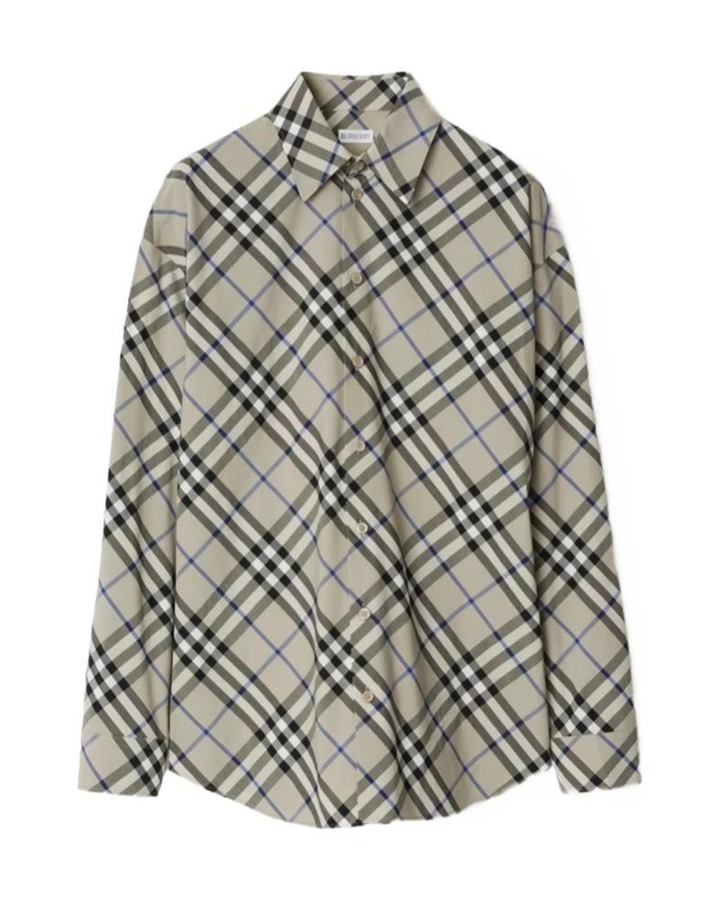 Burberry Gray Checked Long Sleeved Shirt