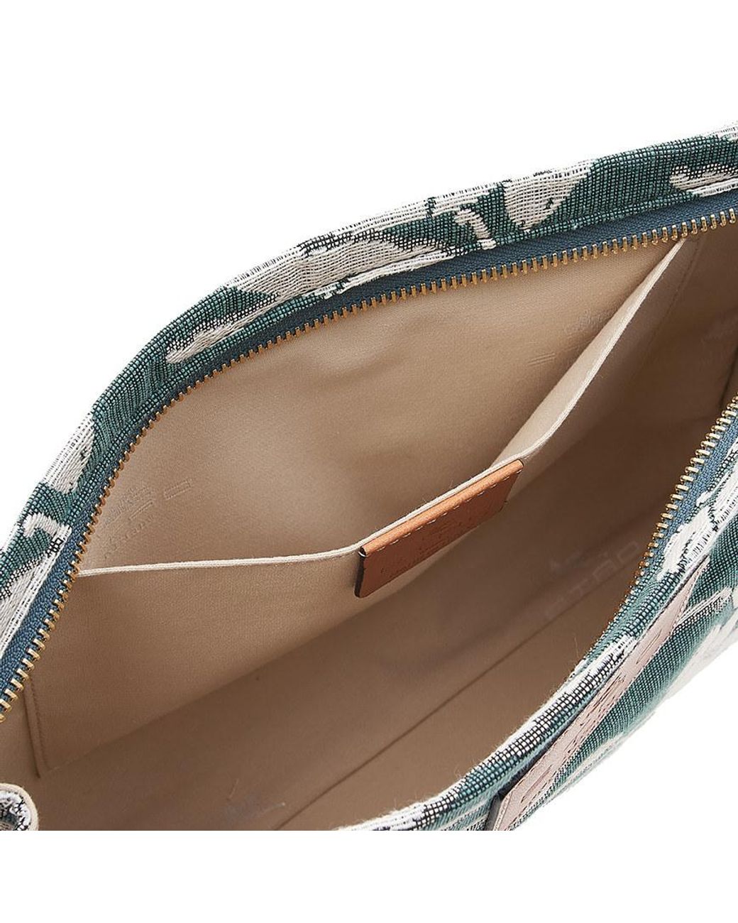 Etro Green Pattern Clutch