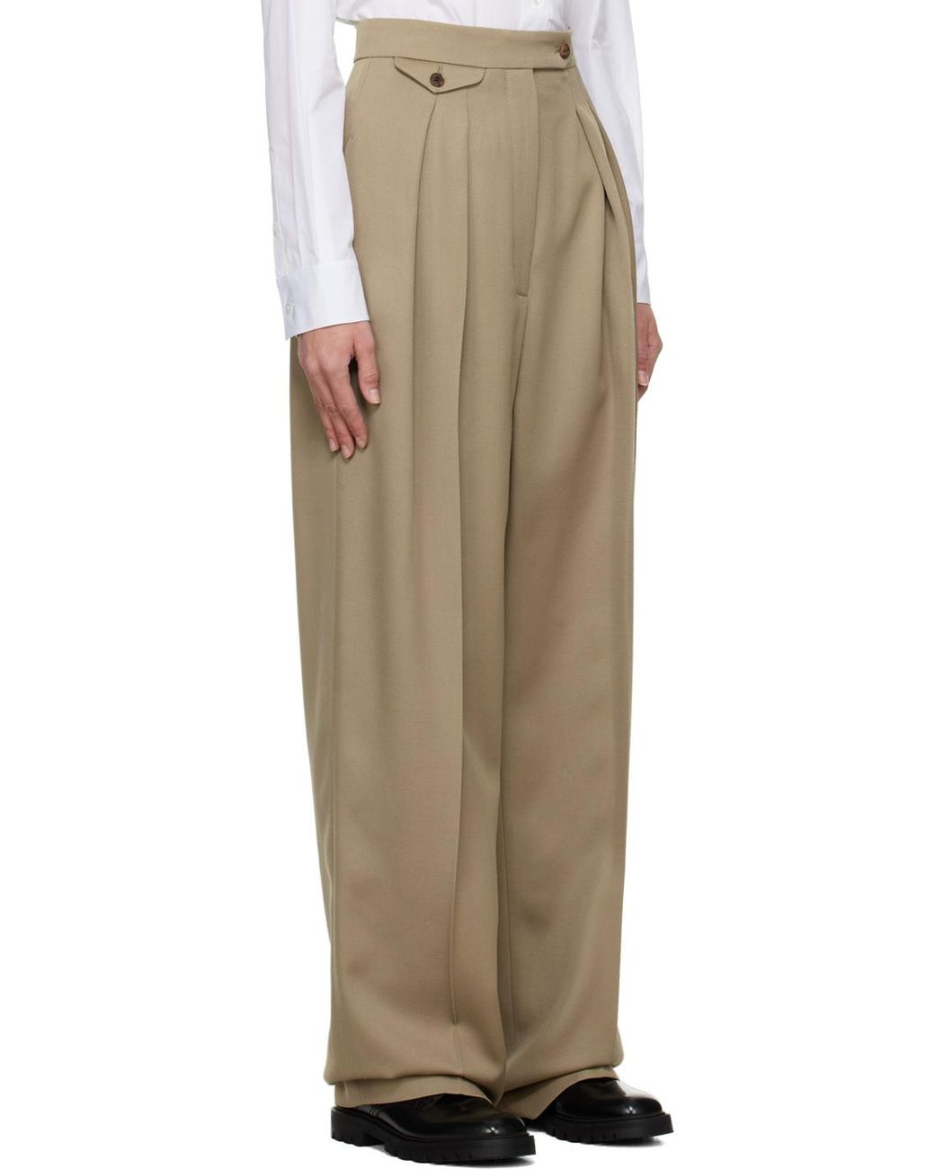 The Row Natural High-Waisted Casual Pants