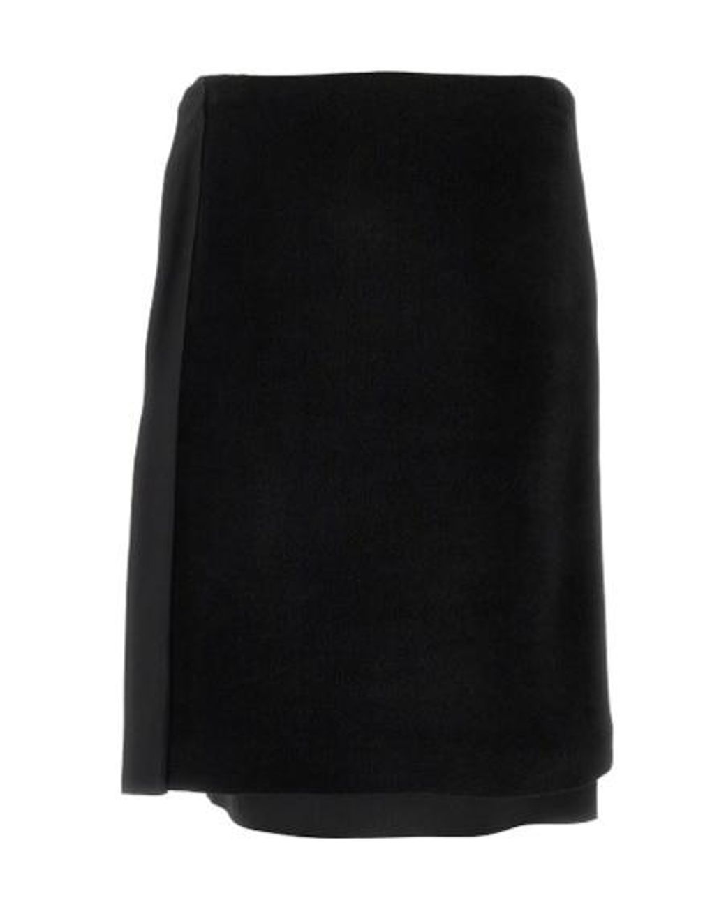 Jil Sander Black Raw Hem Velvet Skirt