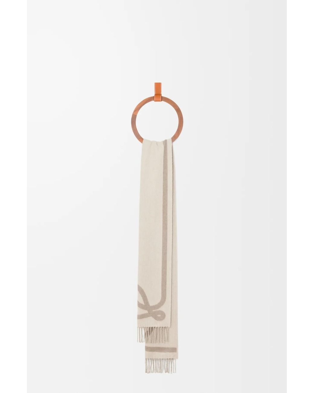 Loewe White Fringed Edge Scarf