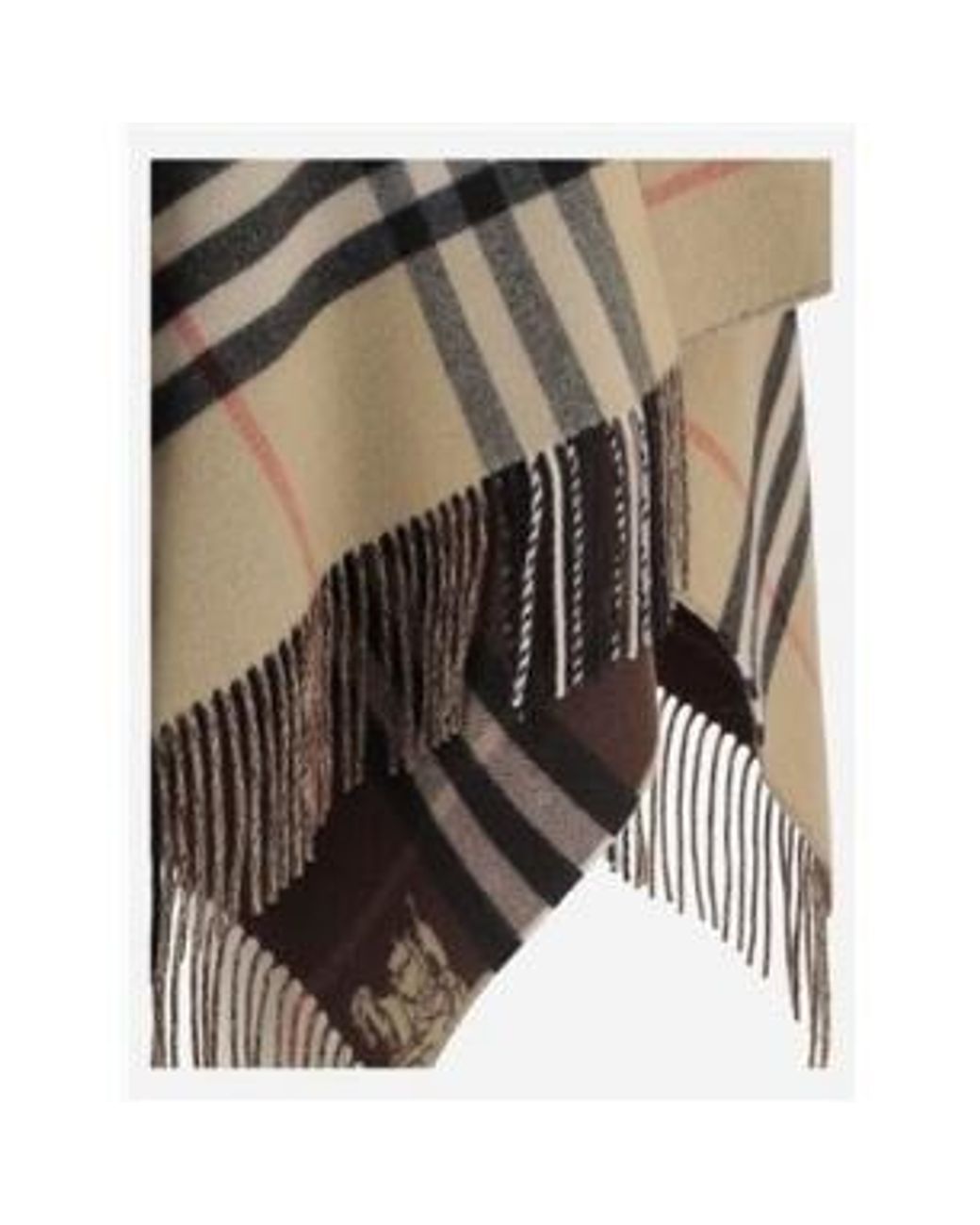 Burberry Multicolor Checkered Fringed Cape