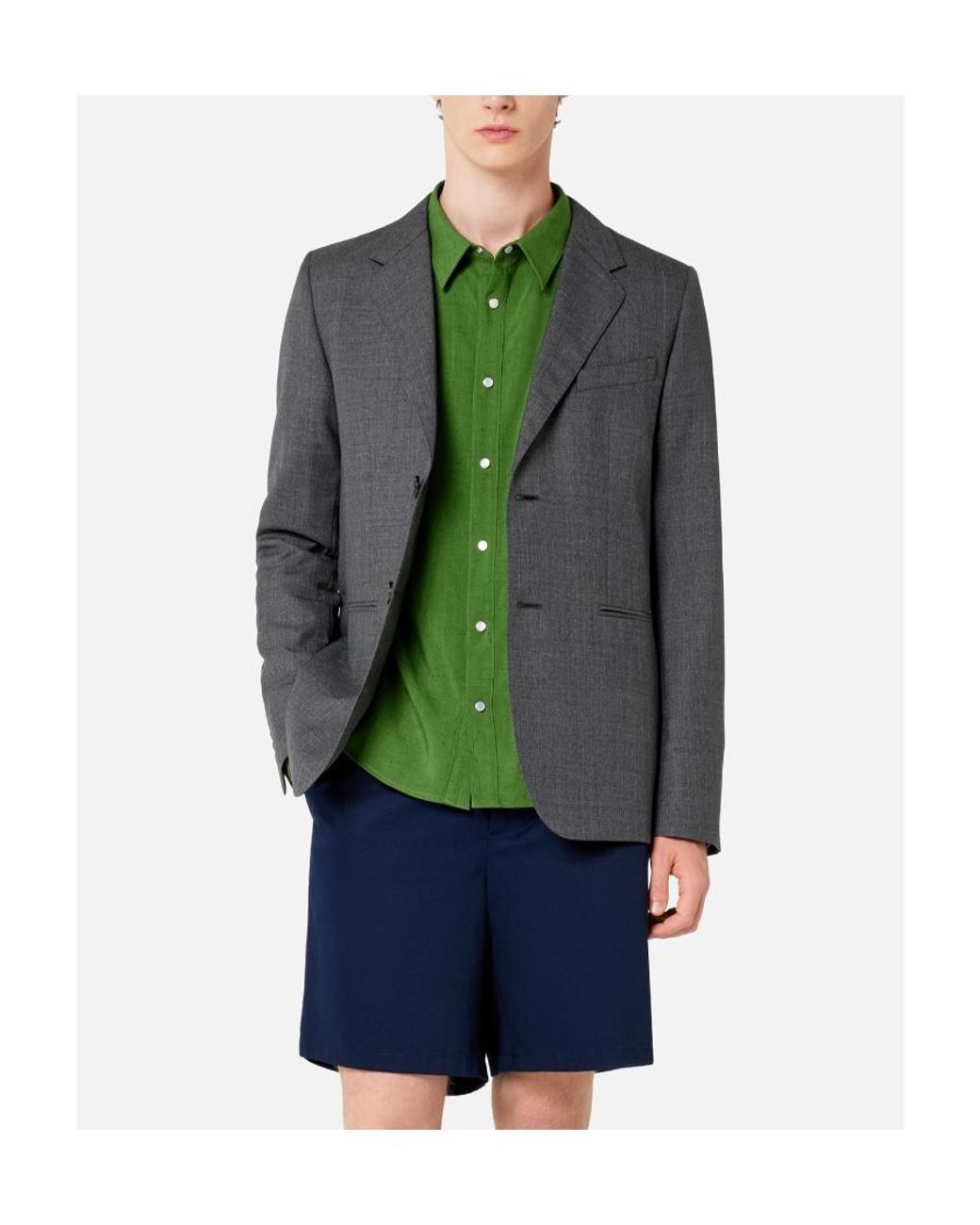 AMI Gray Single-Breasted Blazer for men