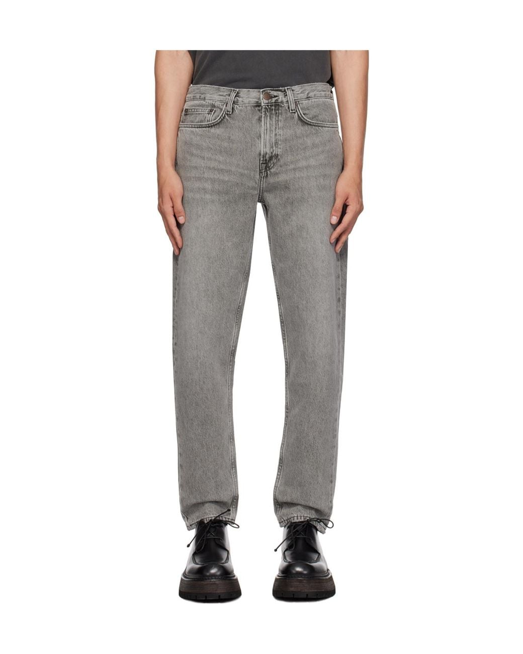 Samsøe & Samsøe Gray Denim Trousers With Belt Loops for men