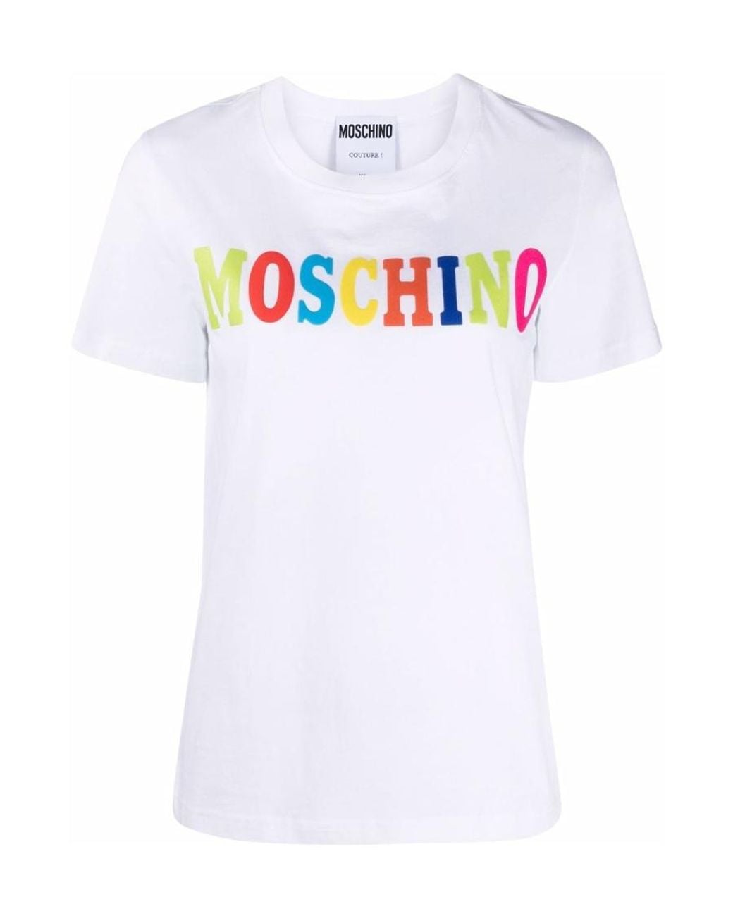 Moschino White Logo-Print Cotton T-Shirt