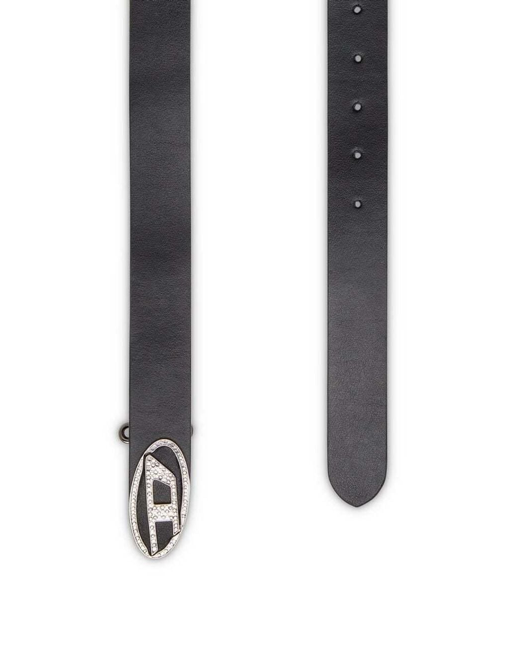 DIESEL White B-1Dr-Layer Embellished Belt