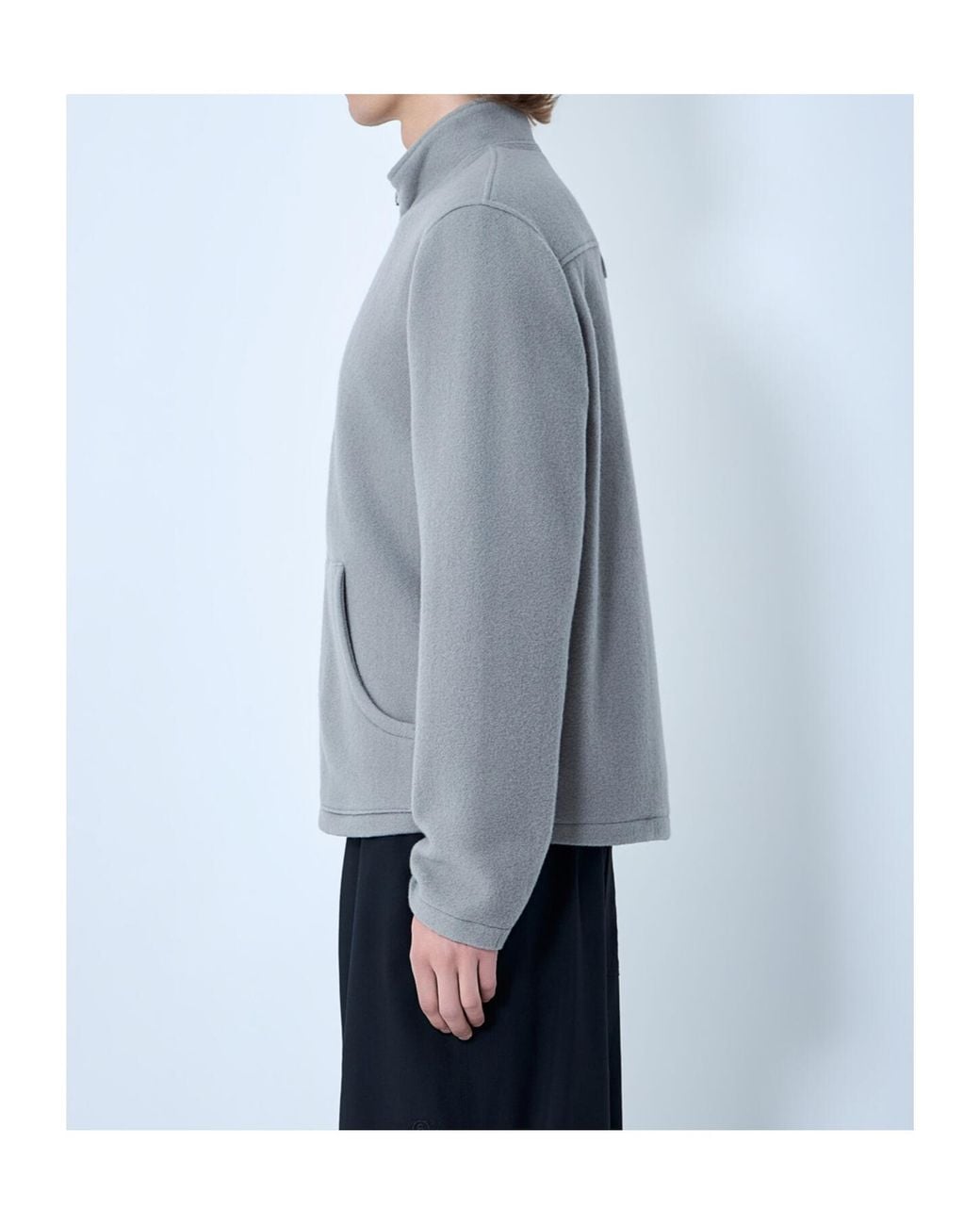 Rier Blue Zip-Up High Neck Jacket for men