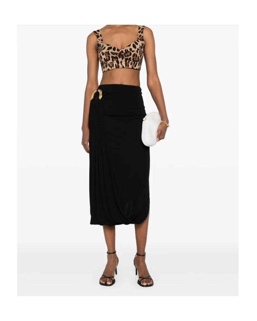 Dolce & Gabbana Brown Leopard Printed Bustier Top