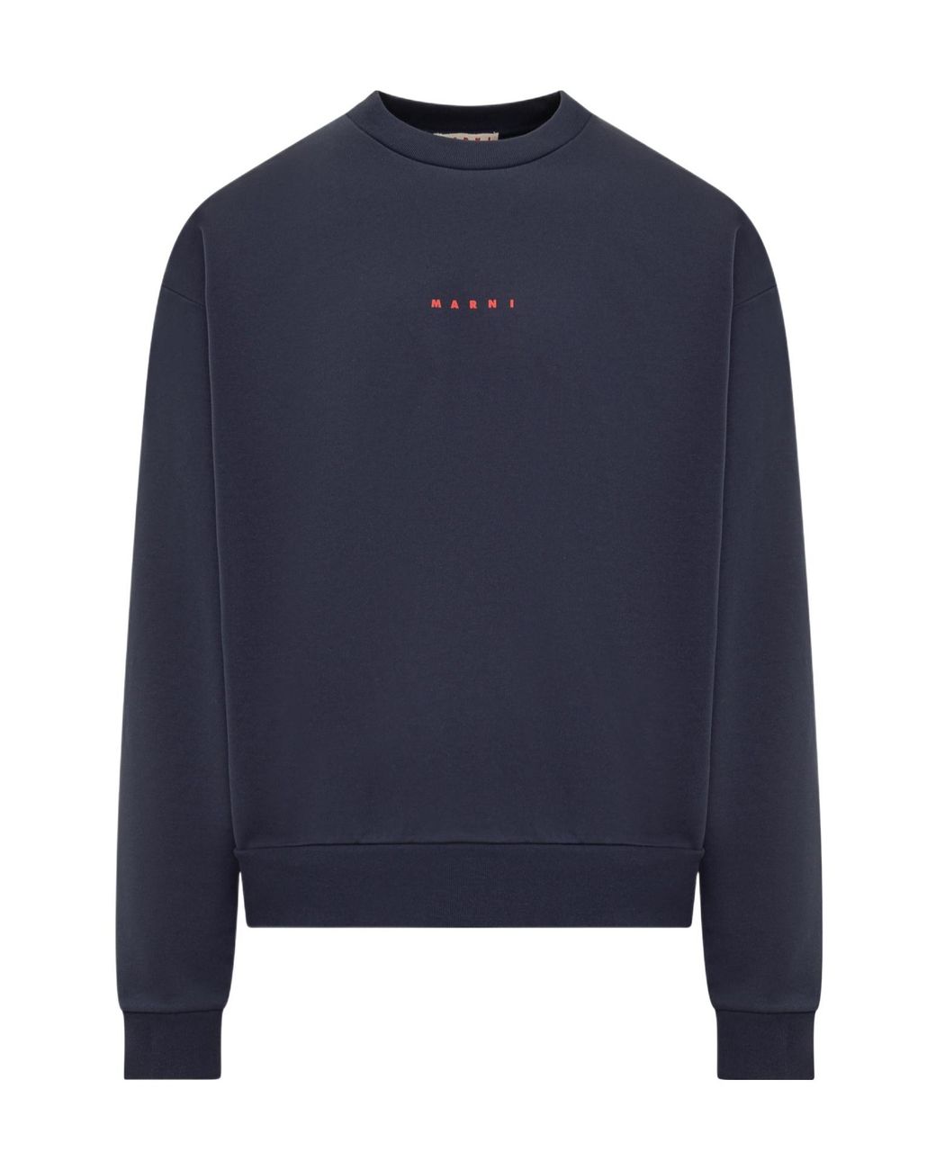 Marni Blue Logo Printed Crewneck Sweatshirt for men