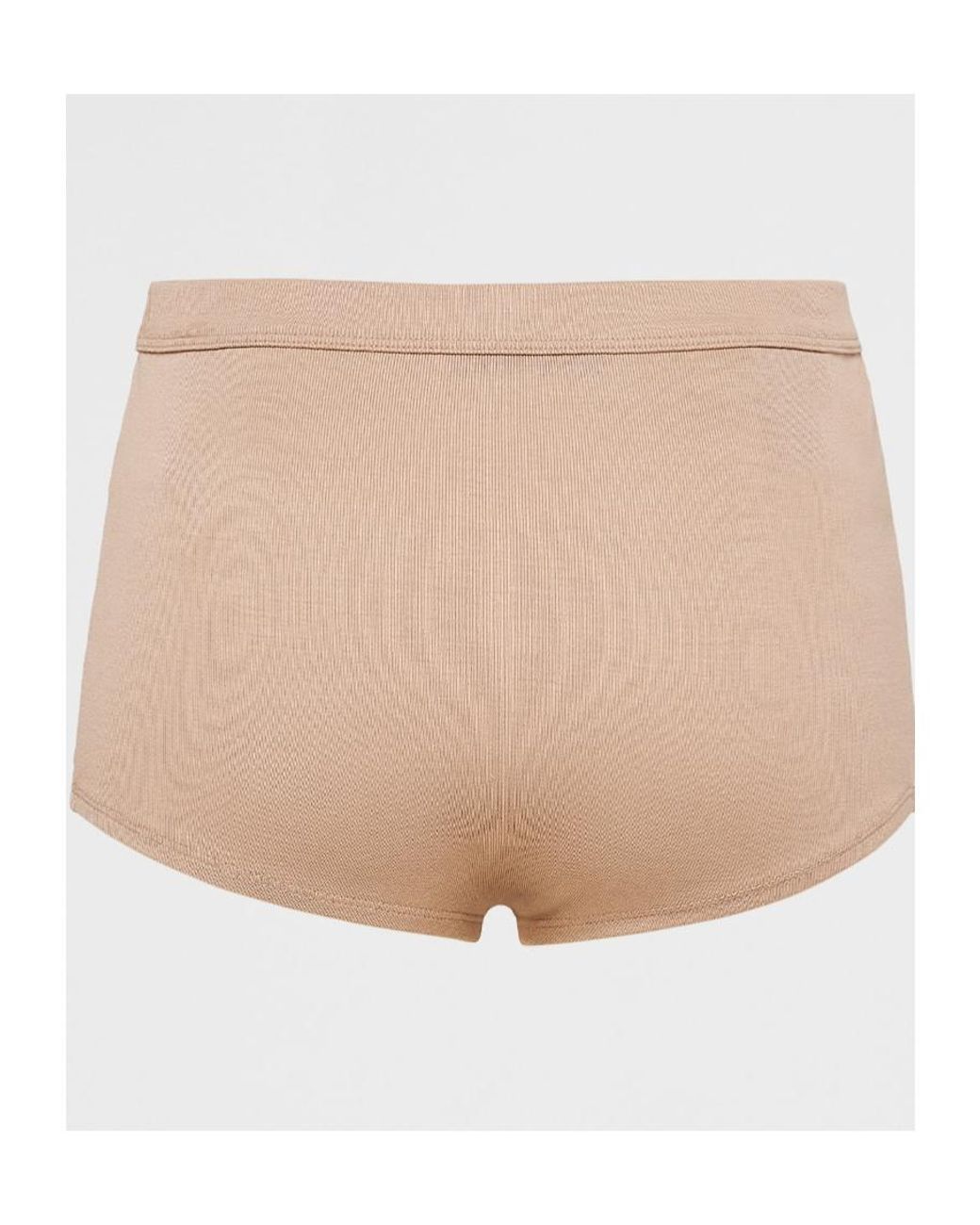 Prada Natural Ribbed Knit Boy Shorts