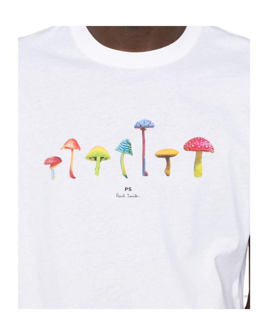 Paul Smith White Mushroom-Print T-Shirt for men
