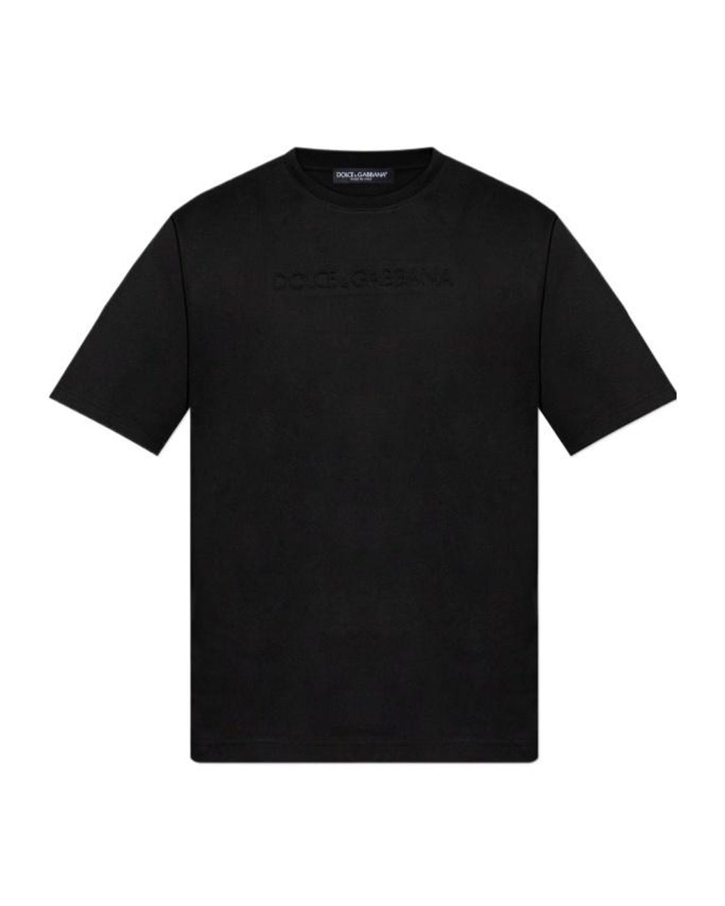 Dolce & Gabbana Black Logo Embossed T-Shirt for men