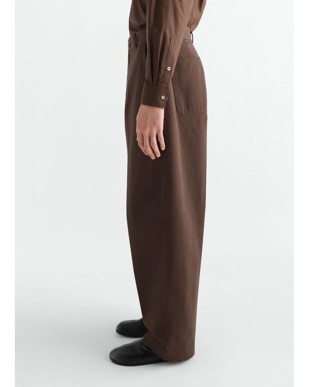 Lemaire Brown Barrel Pants for men