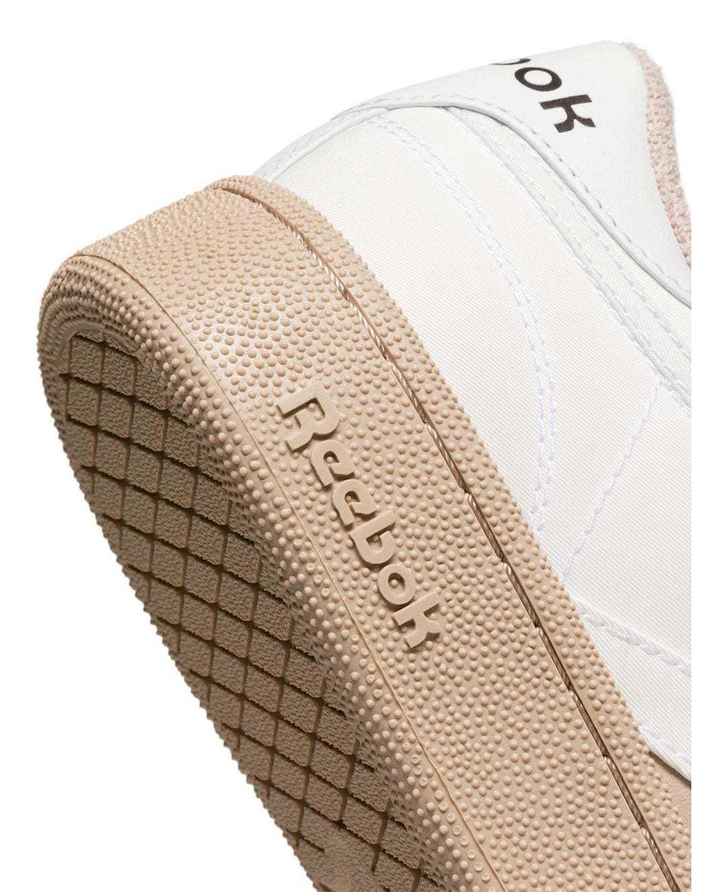 Reebok White Logo-Patch Leather Sneakers for men