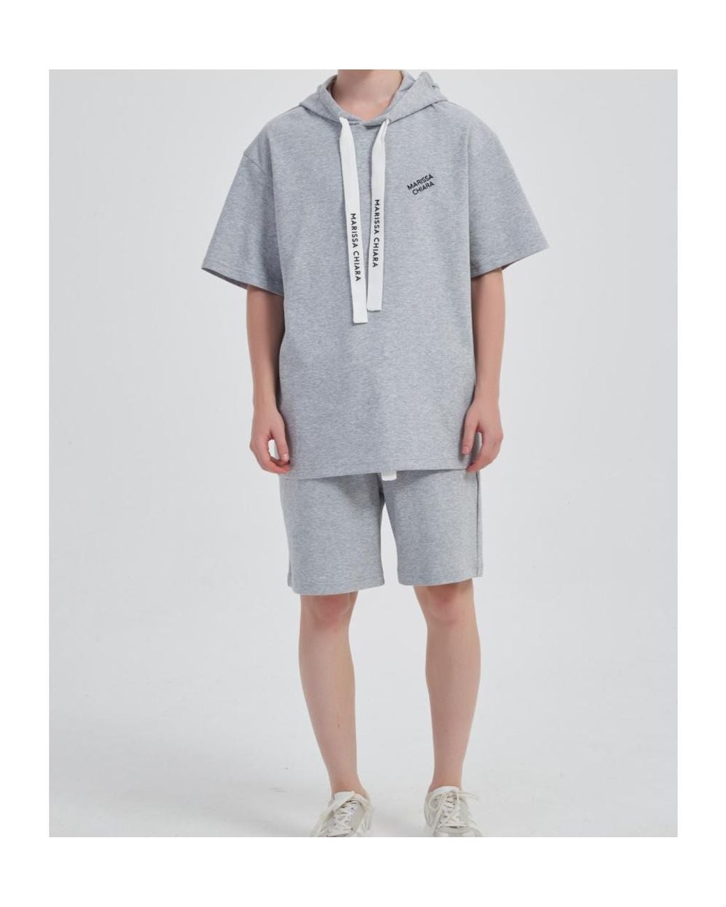 Marissa Chiara Gray Webbing Drawstring Shorts for men
