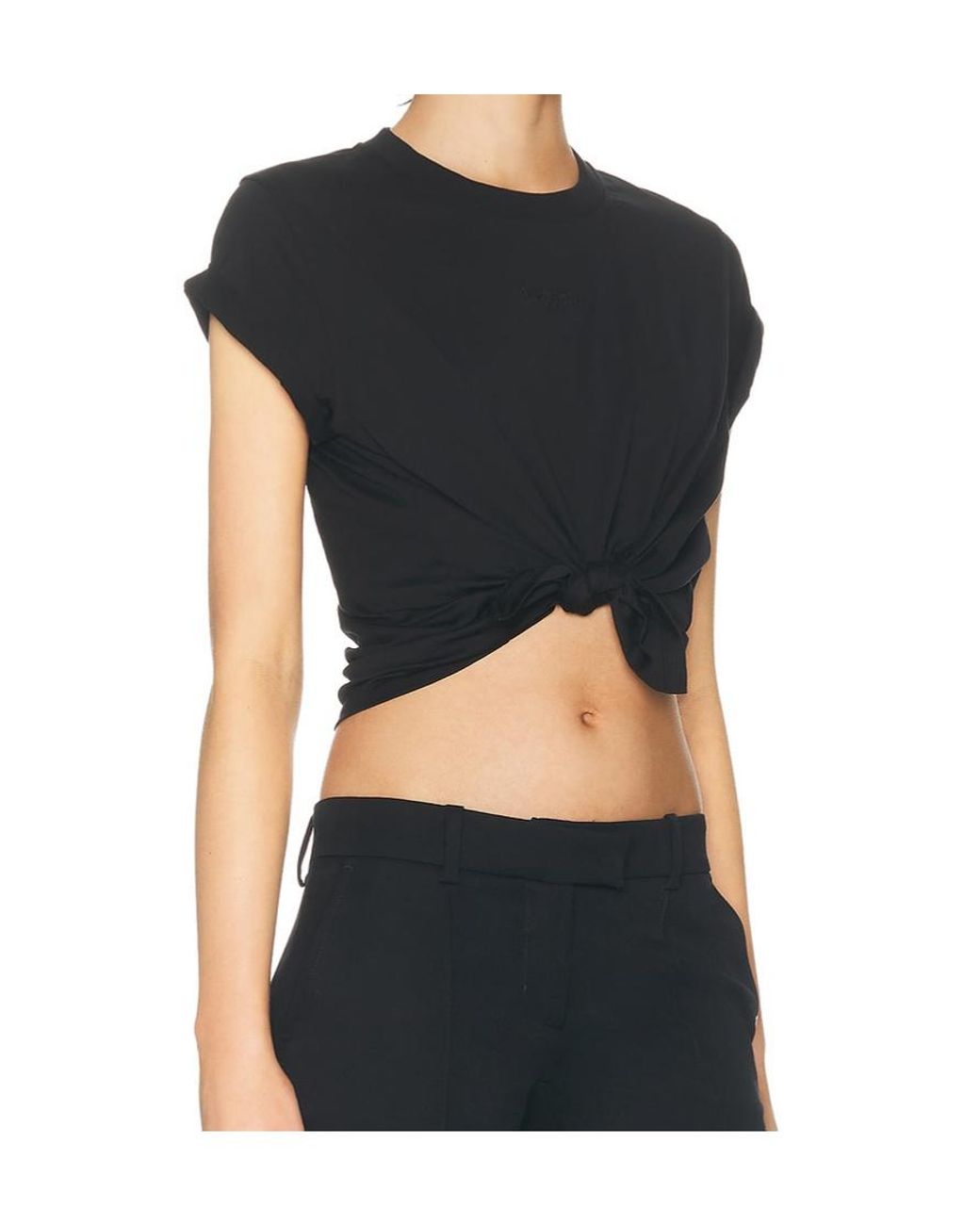 Givenchy Black Knot Detailed Cropped T-Shirt