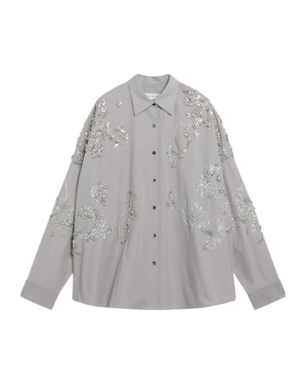 Dries Van Noten Gray Embellished Shirt