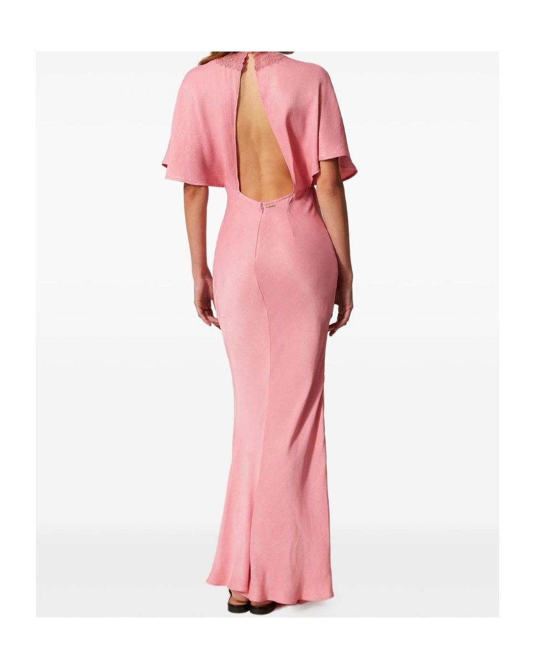 Twinset Pink Short-Sleeve Maxi Dress