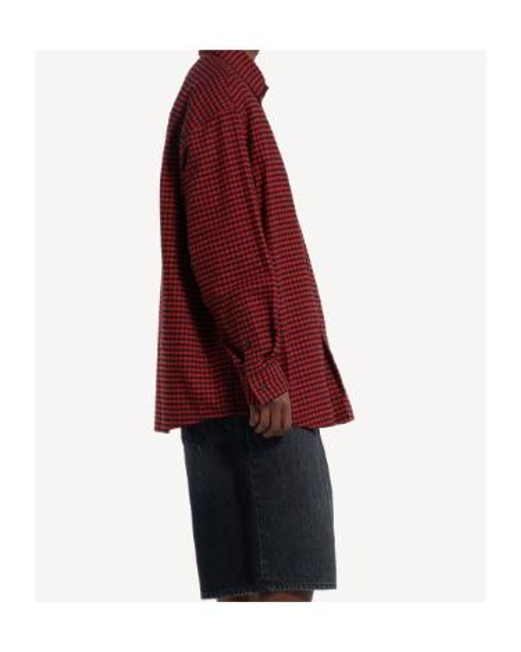 Balenciaga Red Checked Long-Sleeve Shirt for men